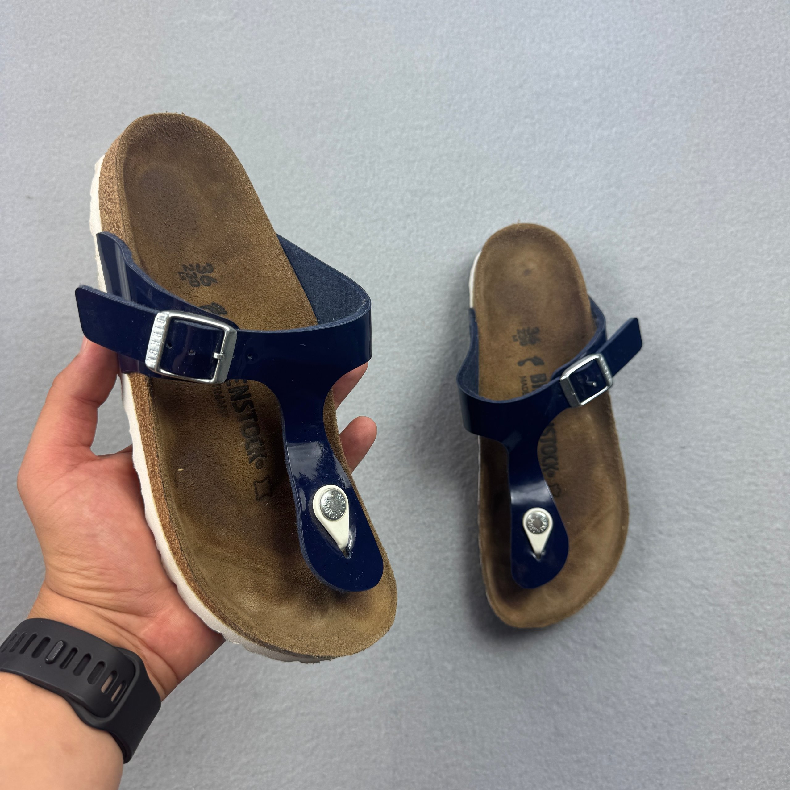 Women`s Birkenstock Gizeh BF Navy T-Strap Sandals Flip Flop Size 36 / 23cm