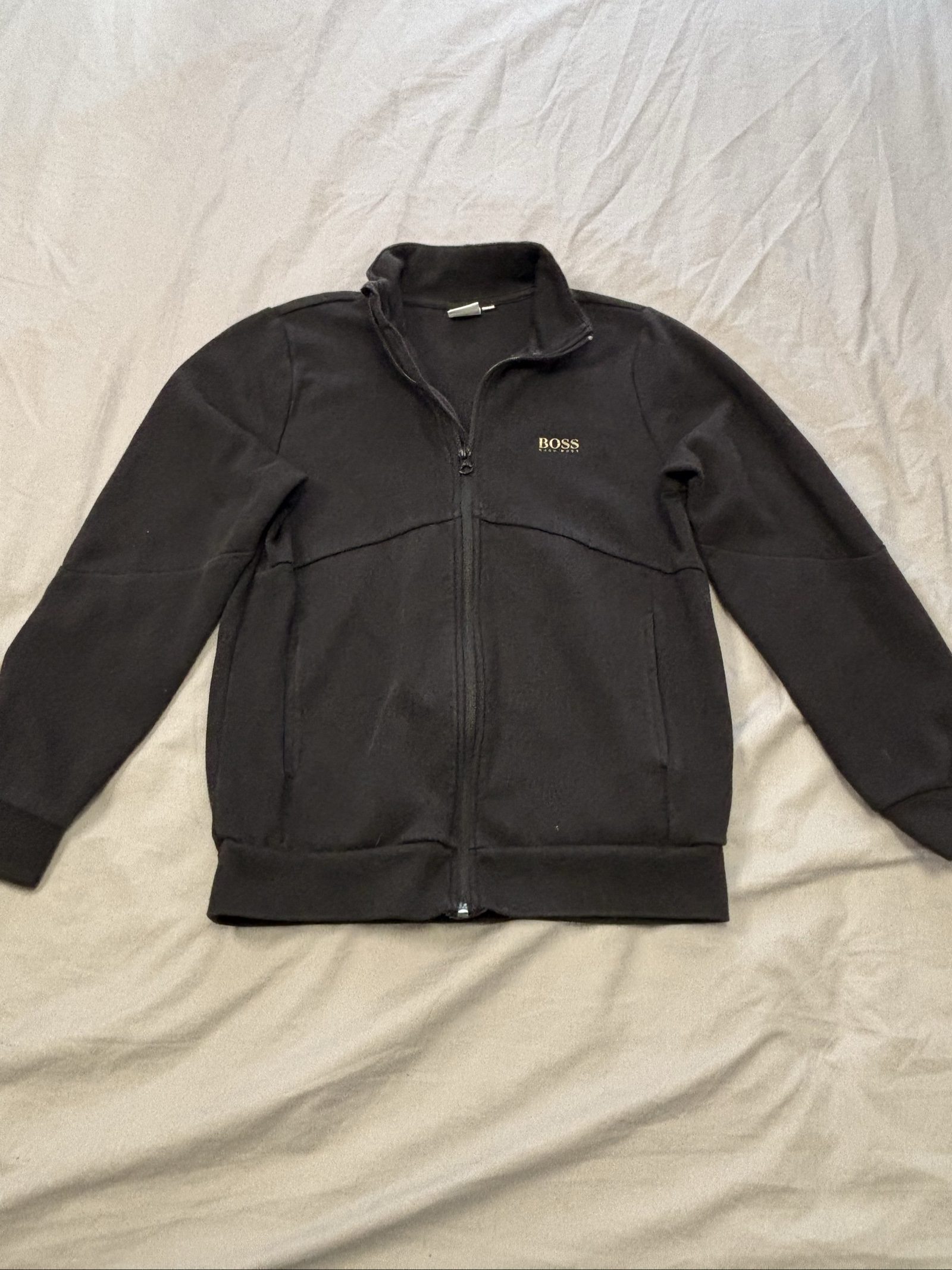 Hugo Boss Black Zip-Up Sweatshirt XS Unisex Cotton Blend