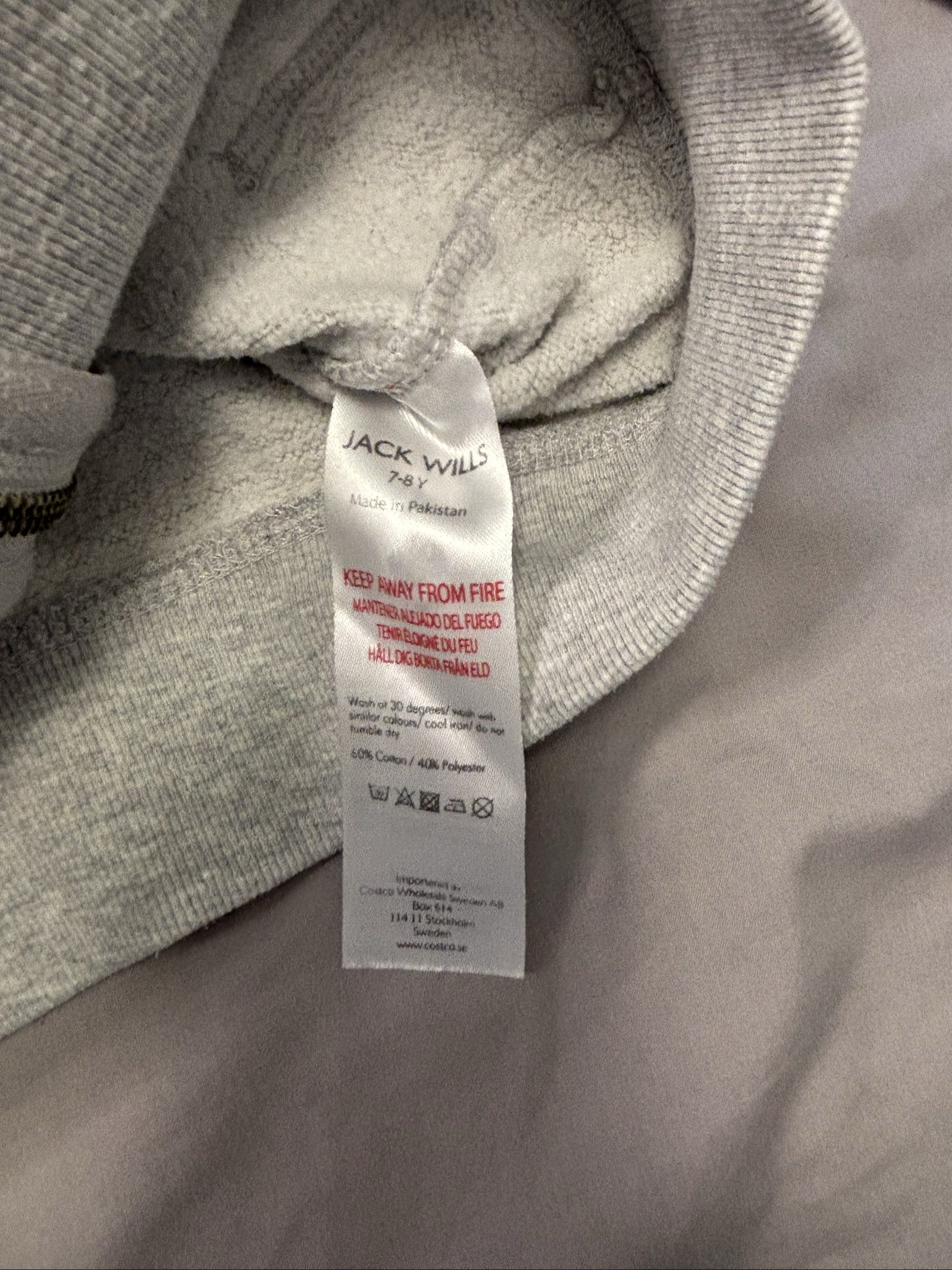 Jack Wills Kids Grey Full Zip Hoodie 7-8Y Cotton Polyester image 4
