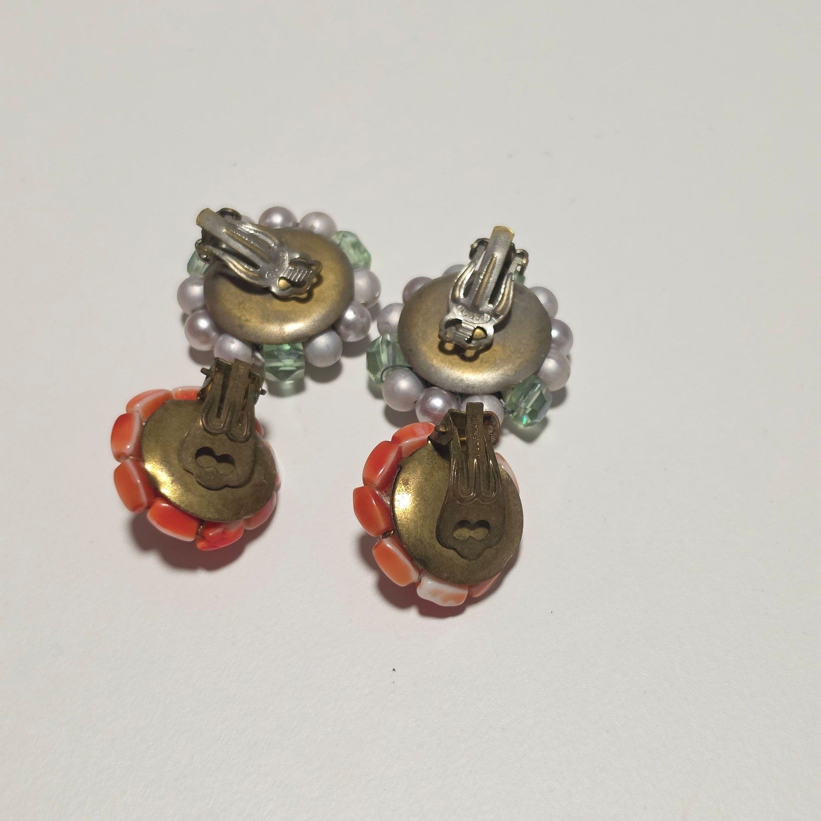 Vintage Multicolour Beaded Clip-On Earrings Set.b3 image 3