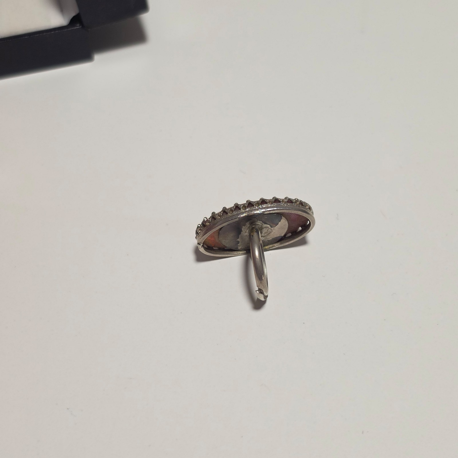 Unbranded Orange Stone Oval Silver Ring .b6 image 4