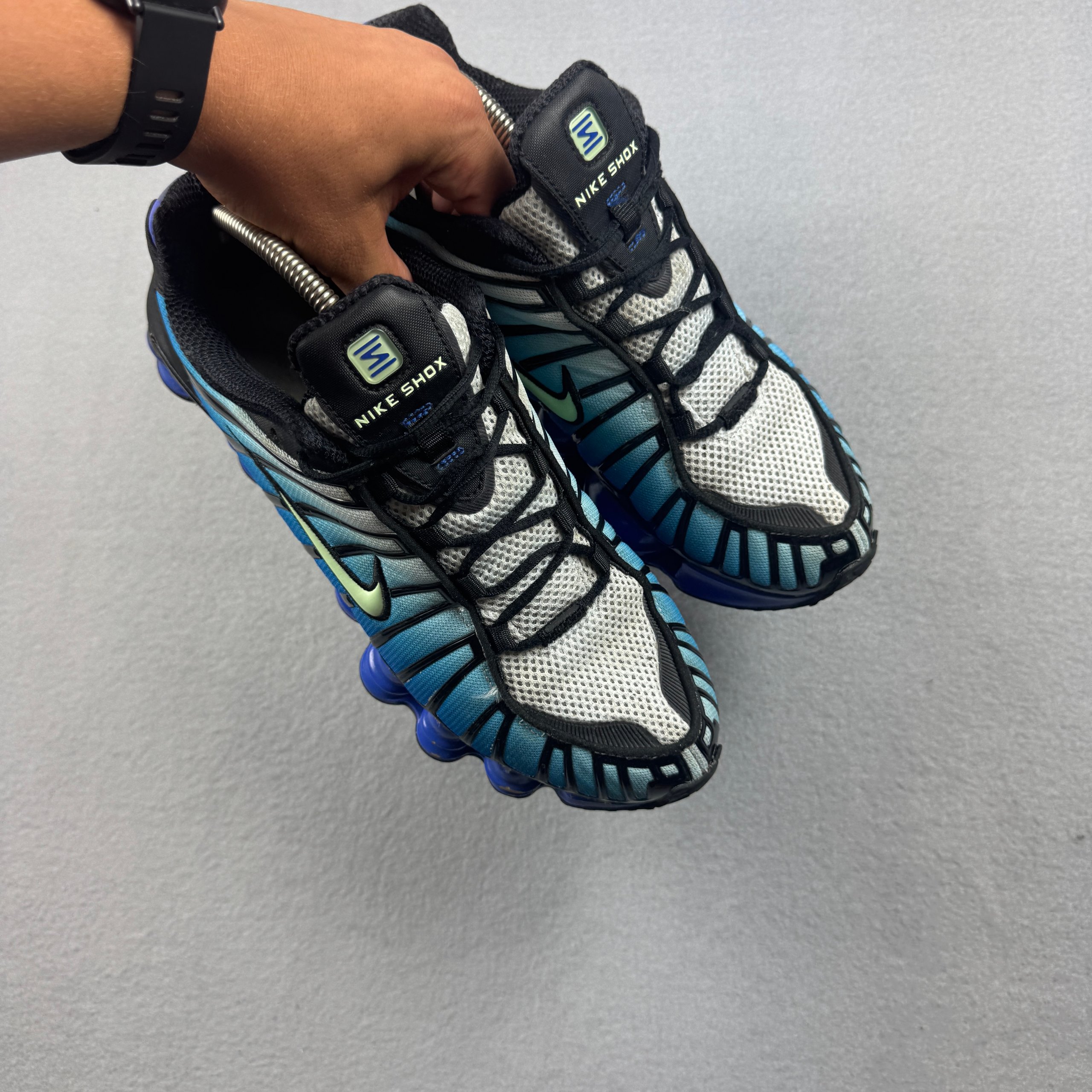 Nike Shox TL Men's Blue Gradient Running Shoes Sneakers Size 44 / 28cm image 3