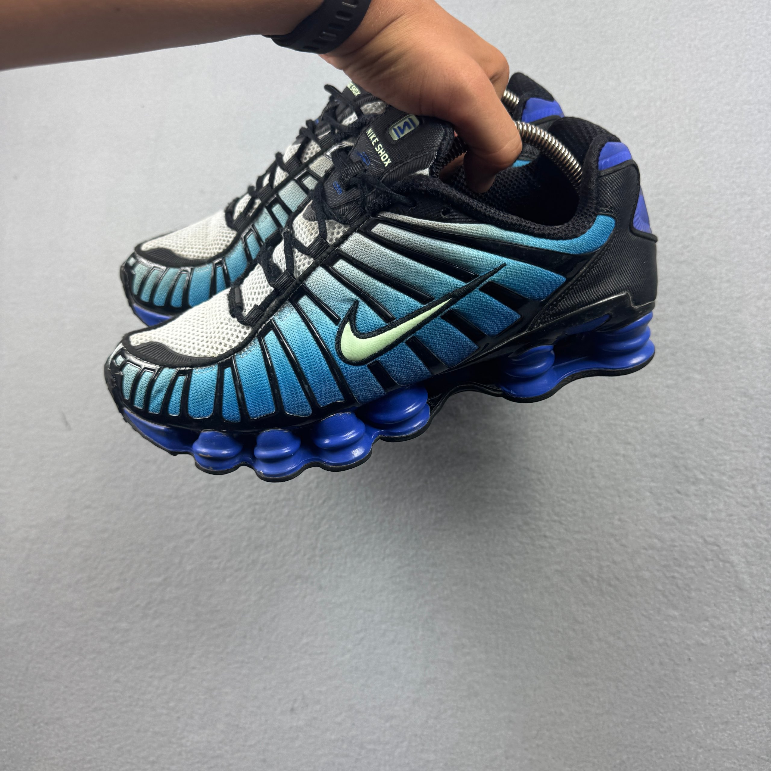Nike Shox TL Men's Blue Gradient Running Shoes Sneakers Size 44 / 28cm image 4