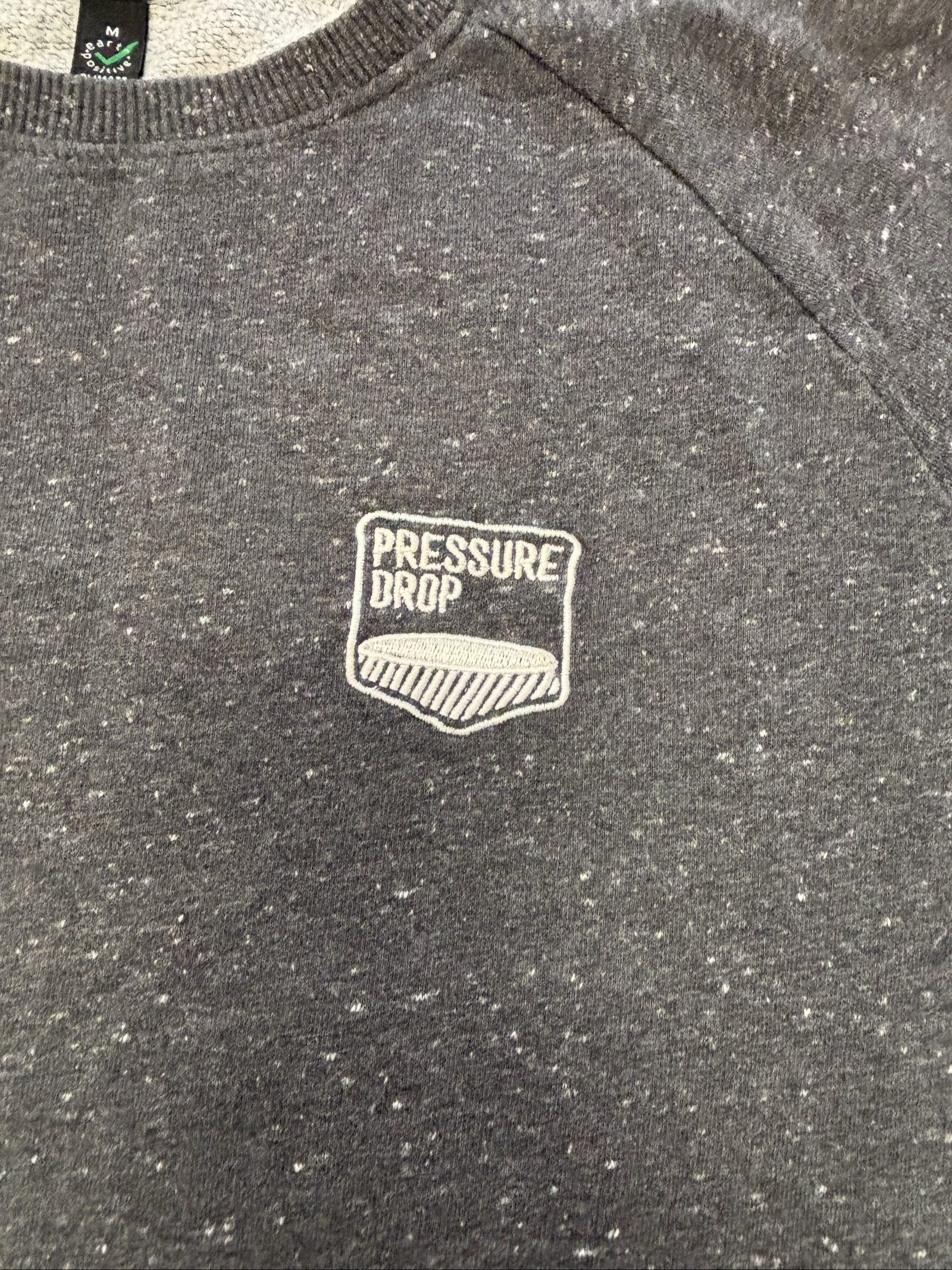 Pressure Drop Grey Speckled Organic Cotton Sweatshirt Medium image 2