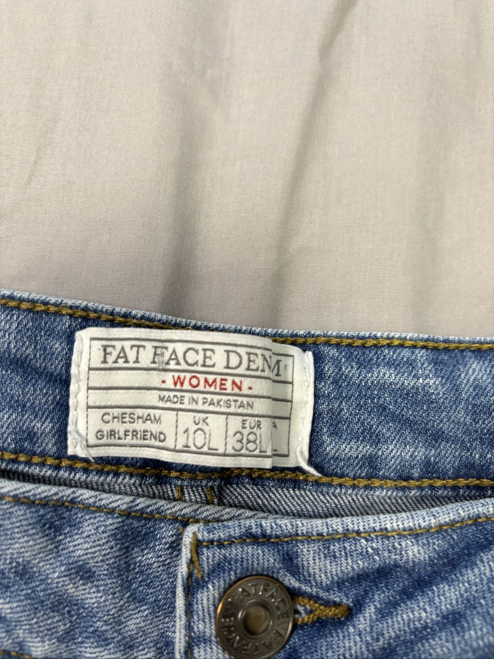 Fat Face Women's Light Blue Chesham Girlfriend Denim Jeans UK 10L image 2