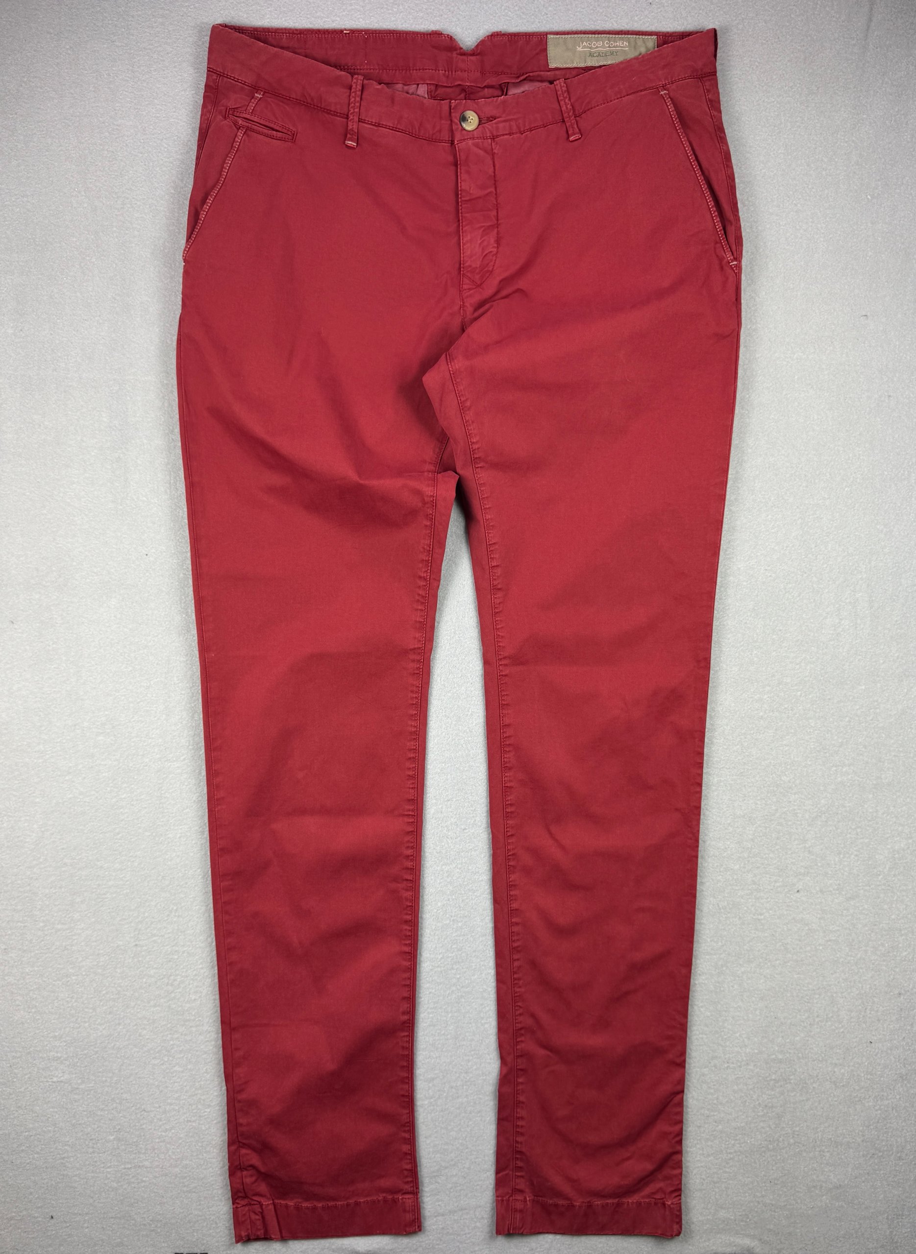 Men`s Jacob Cohen Bobby Academy Red Cotton Chinos Size 36