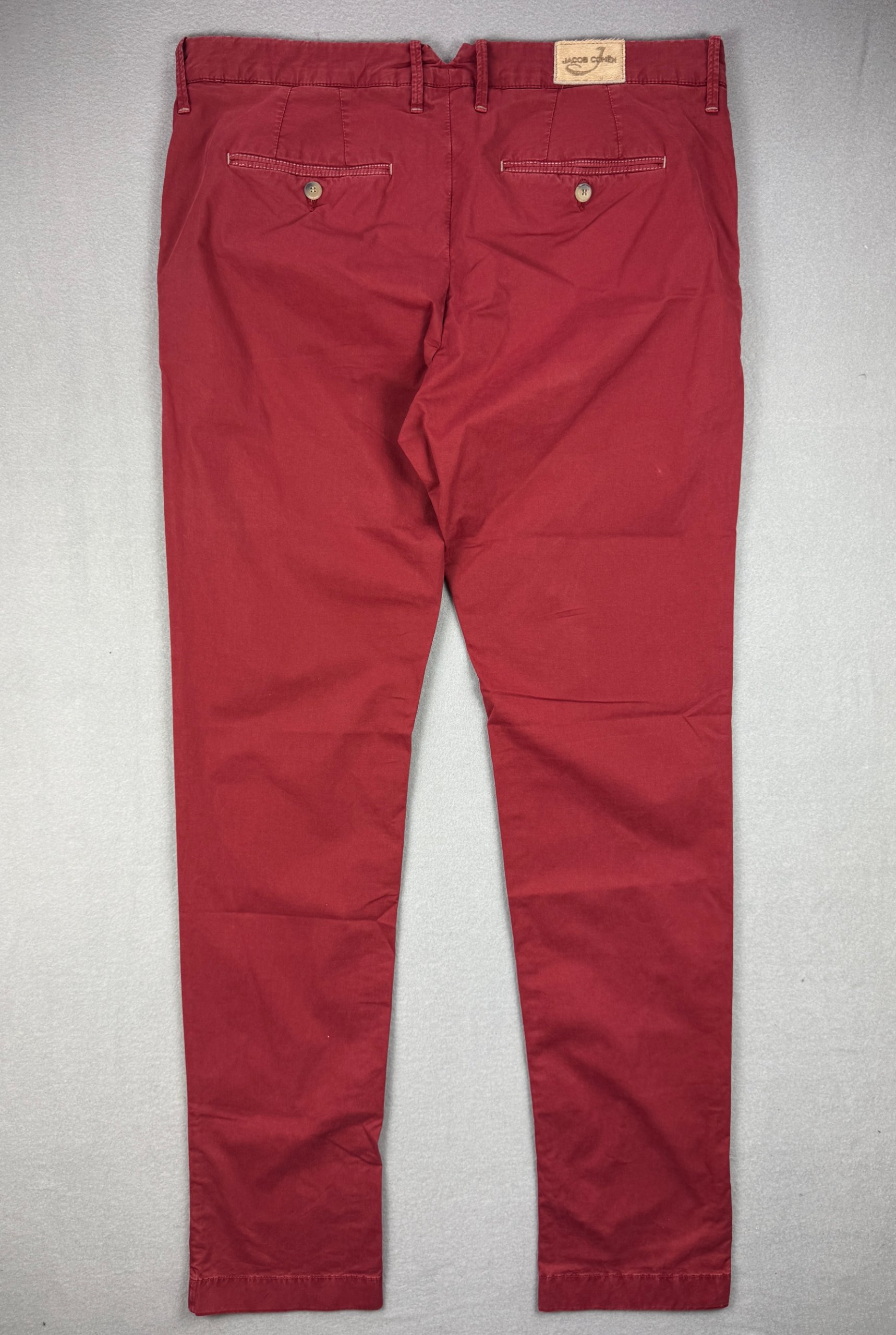 Men`s Jacob Cohen Bobby Academy Red Cotton Chinos Size 36 image 2