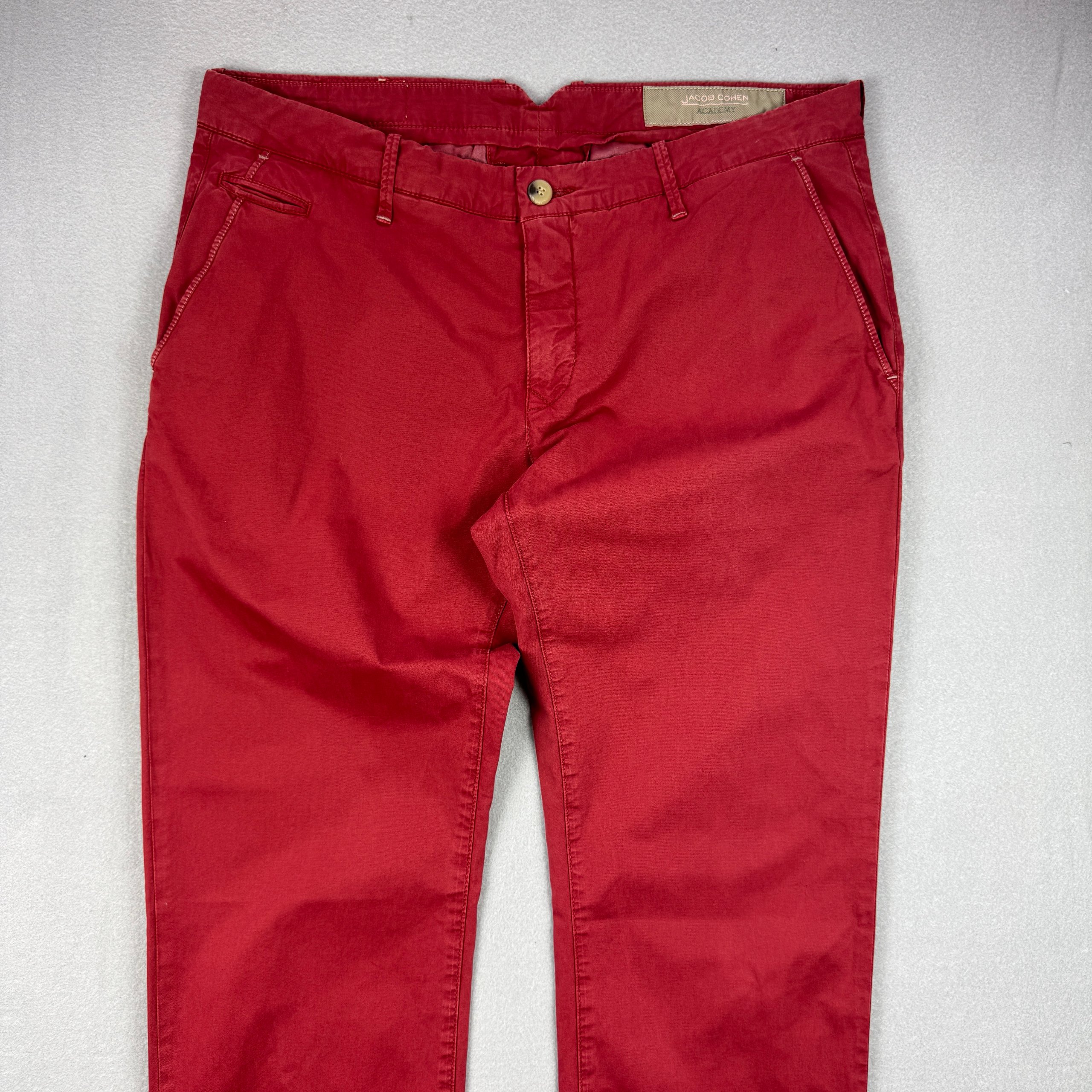 Men`s Jacob Cohen Bobby Academy Red Cotton Chinos Size 36 image 3