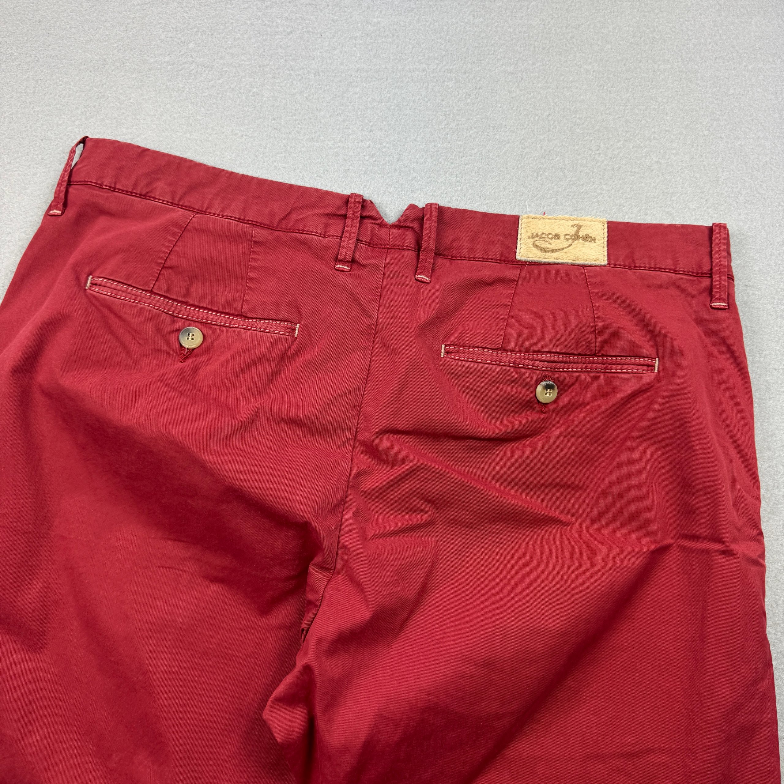 Men`s Jacob Cohen Bobby Academy Red Cotton Chinos Size 36 image 5