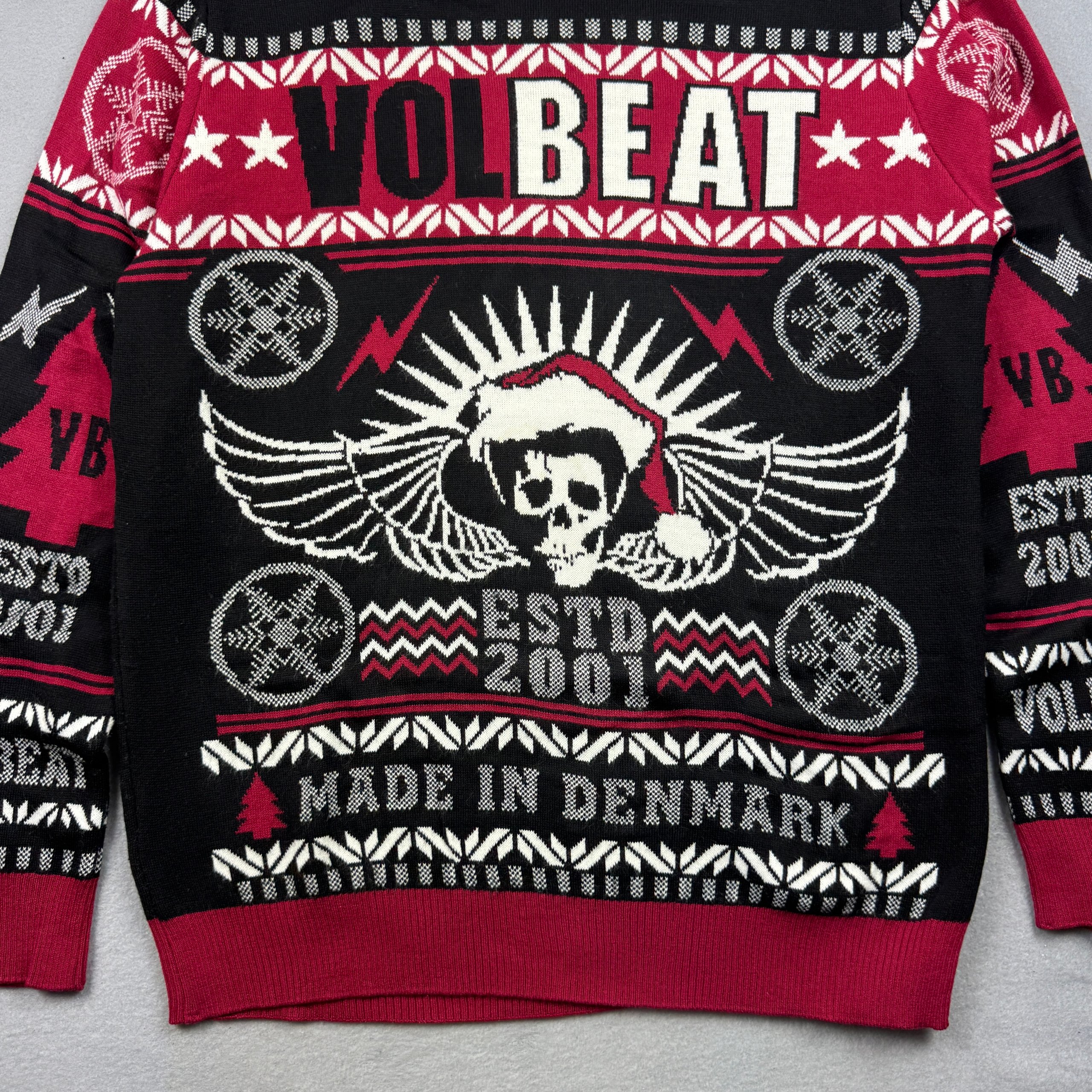 Volbeat Black & Red Sweater Skull Design Size M image 3