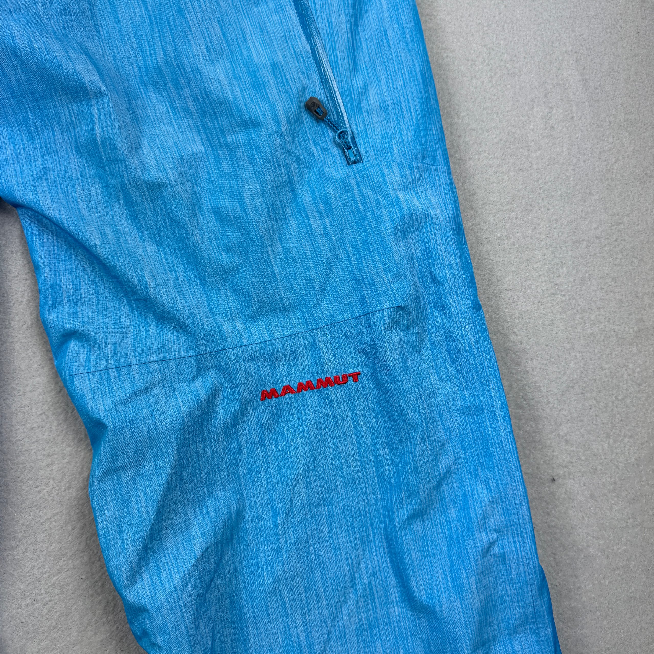 Men`s Mammut Blue Waterproof Ski Pants Large Drytech Premium Size M-L image 9