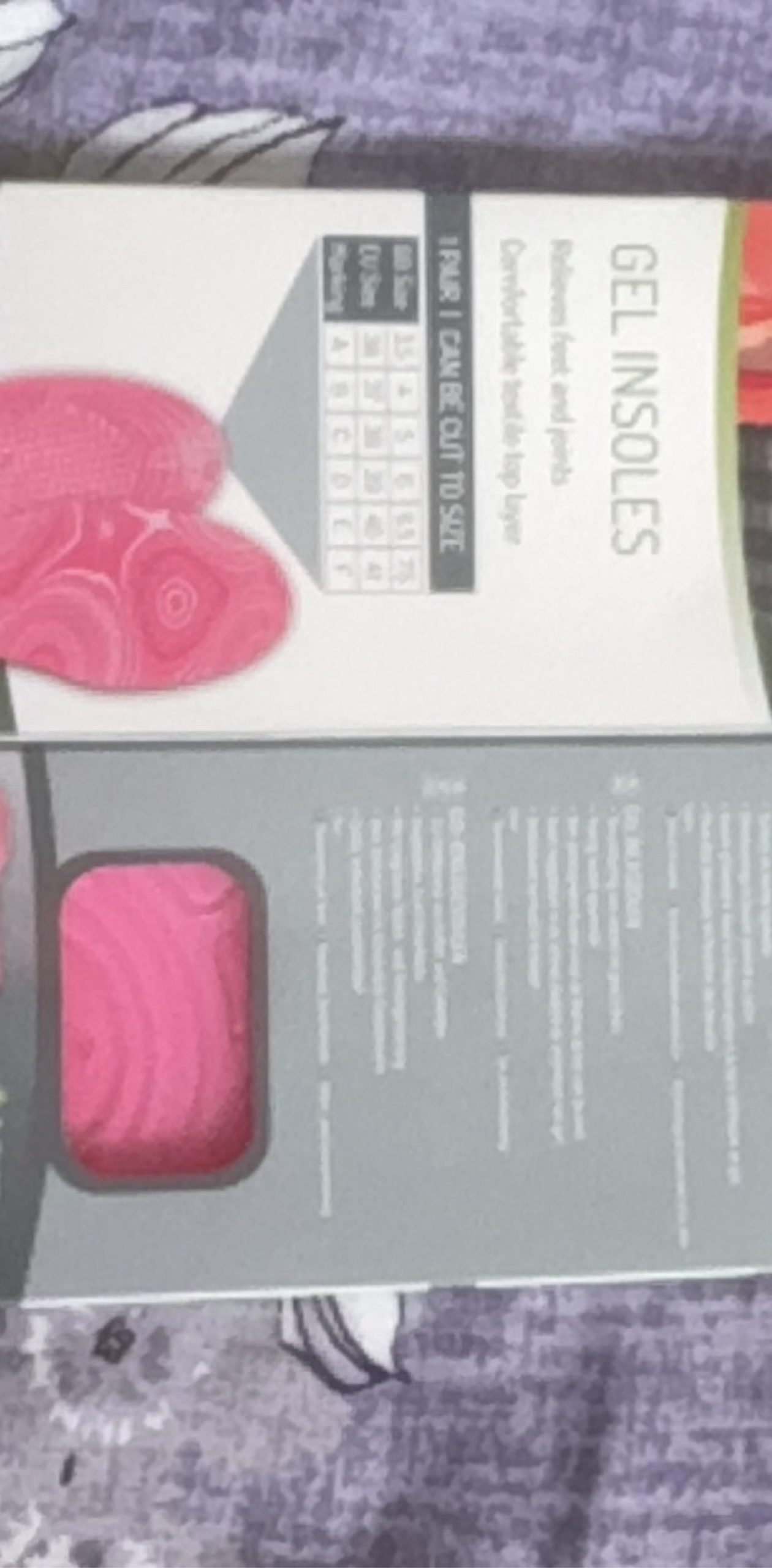 Pink Gel Insoles 1 Pair UK 4-7 Cut to Size Comfortable