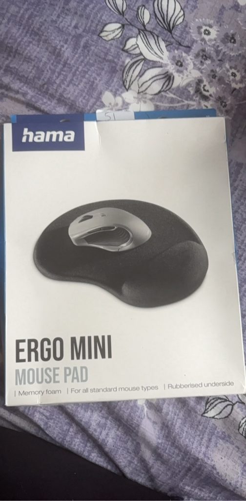 Hama Black Ergo Mini Memory Foam Mouse Pad