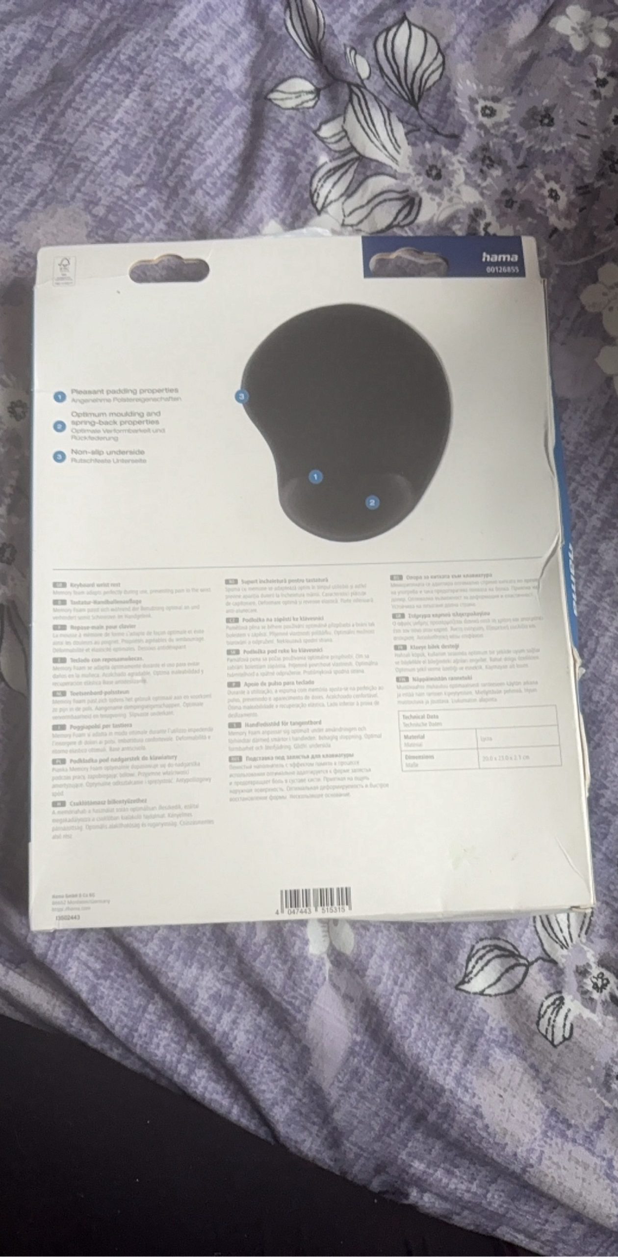 Hama Black Ergo Mini Memory Foam Mouse Pad image 2