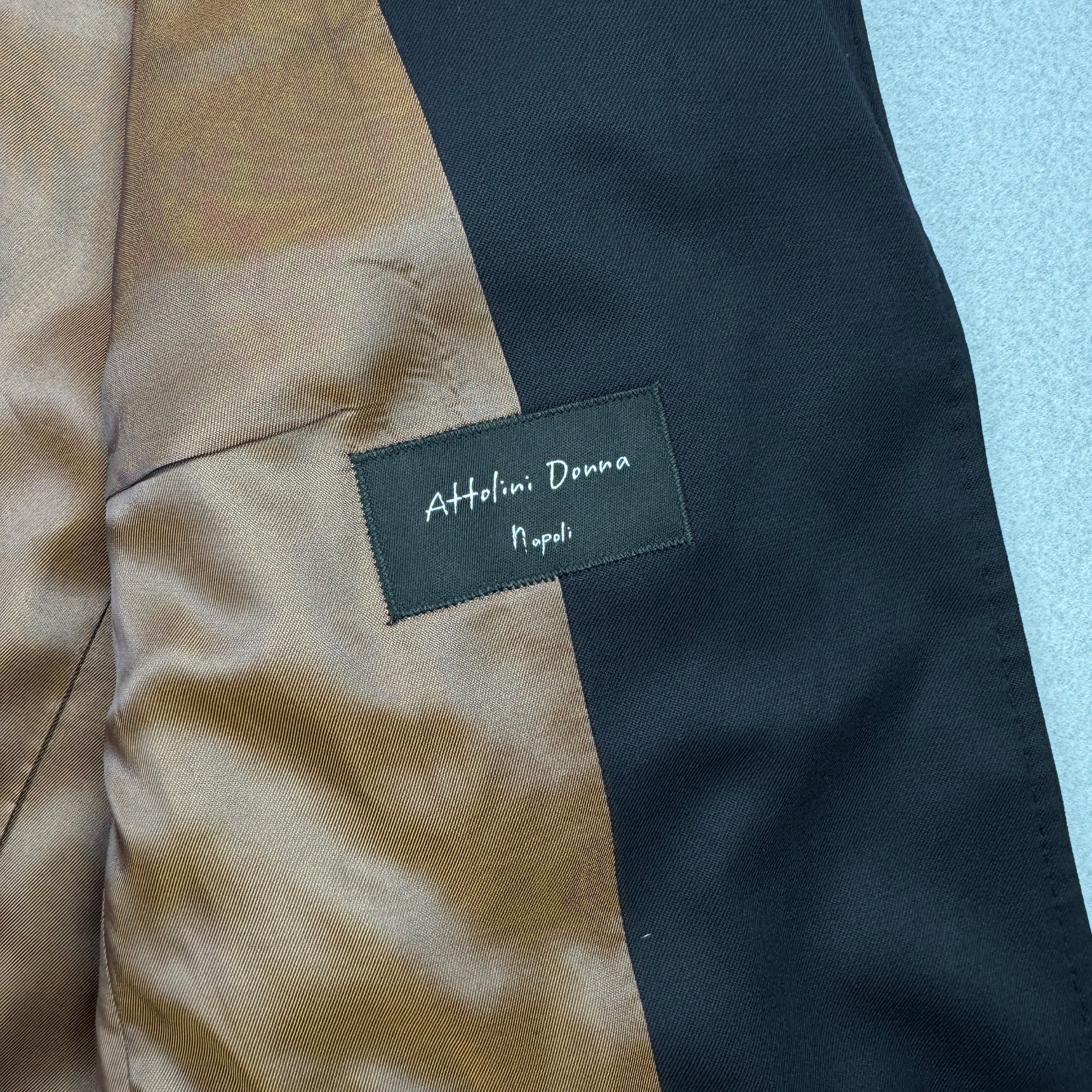 Attolini Donna Napoli Wool Navy Tailored Blazer Women`s Size S-M image 8