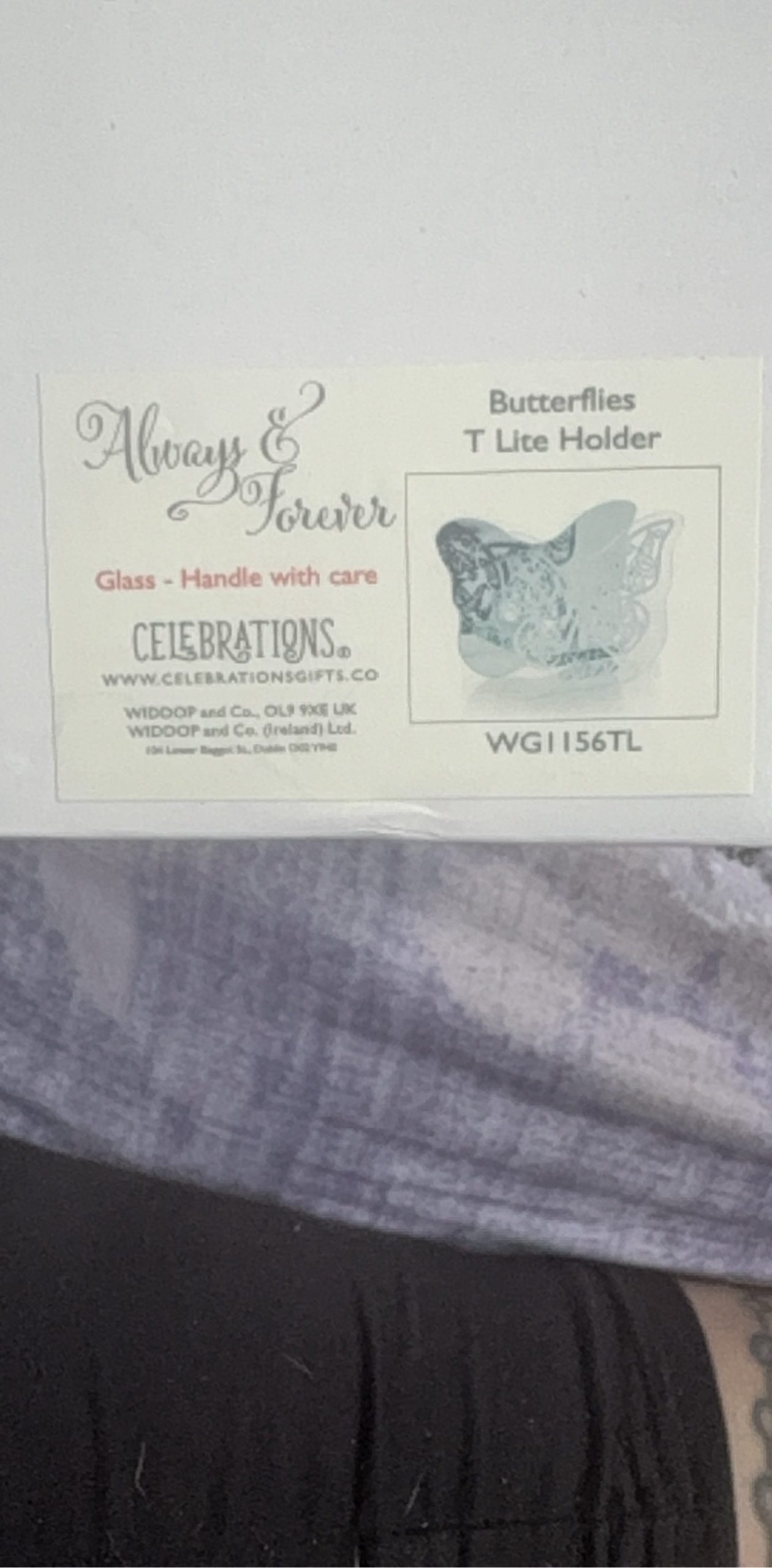 Celebrations Always & Forever Silver Butterfly Tea Light Holder image 3