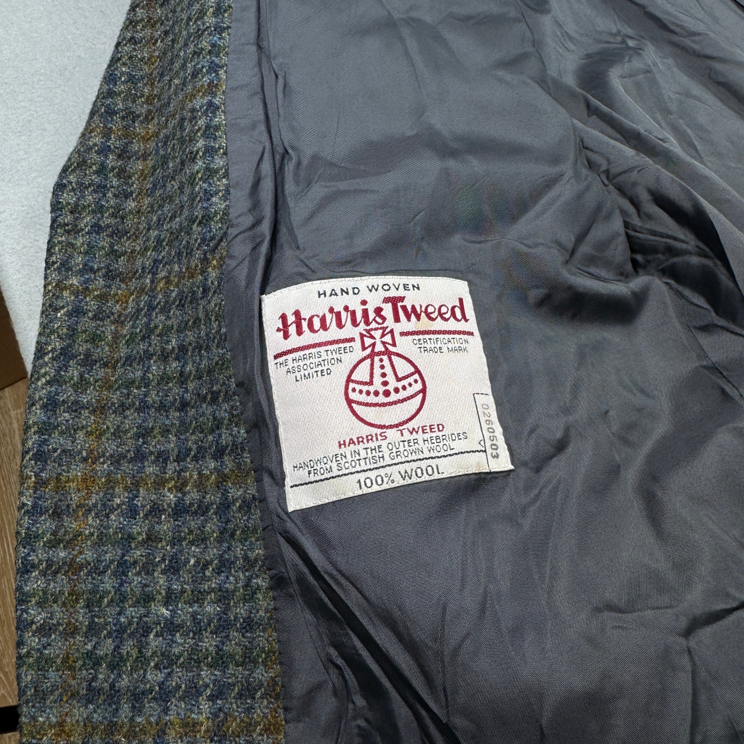Harris Tweed Green Wool Vintage Blazer Elbow Patch Size 54 / XL image 8