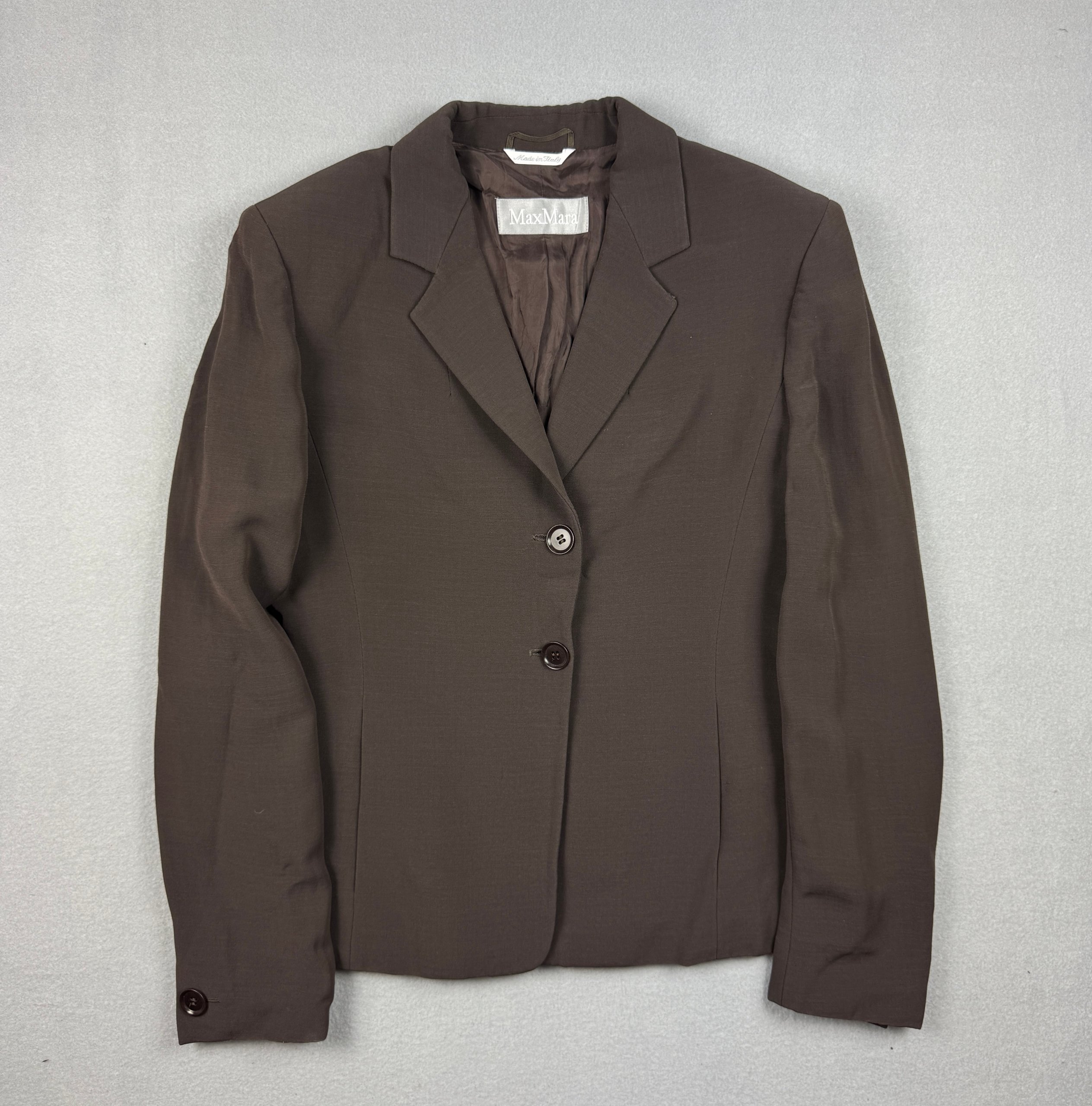 Women`s Max Mara Brown Slim Fit Blazer Jacket Size M