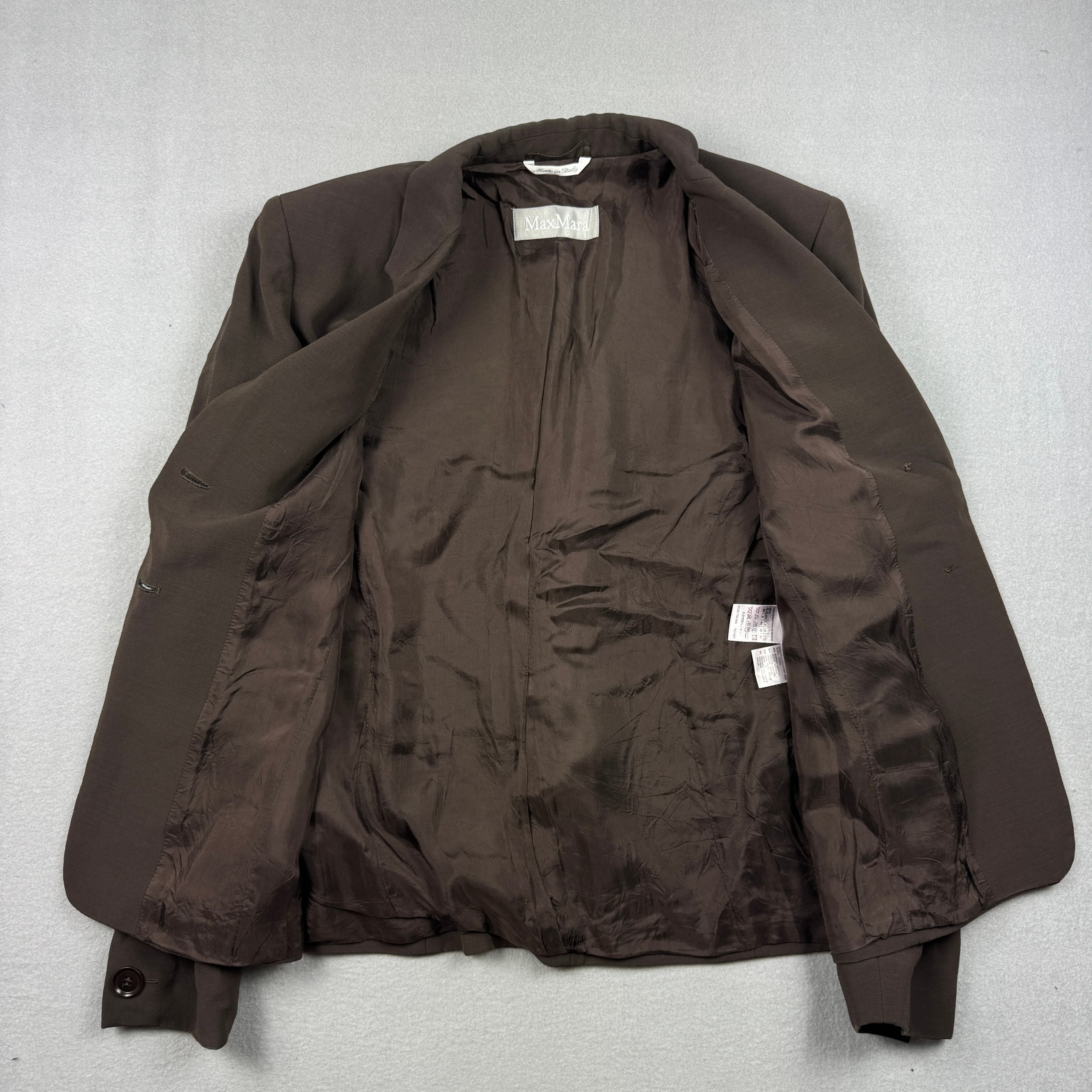 Women`s Max Mara Brown Slim Fit Blazer Jacket Size M image 3