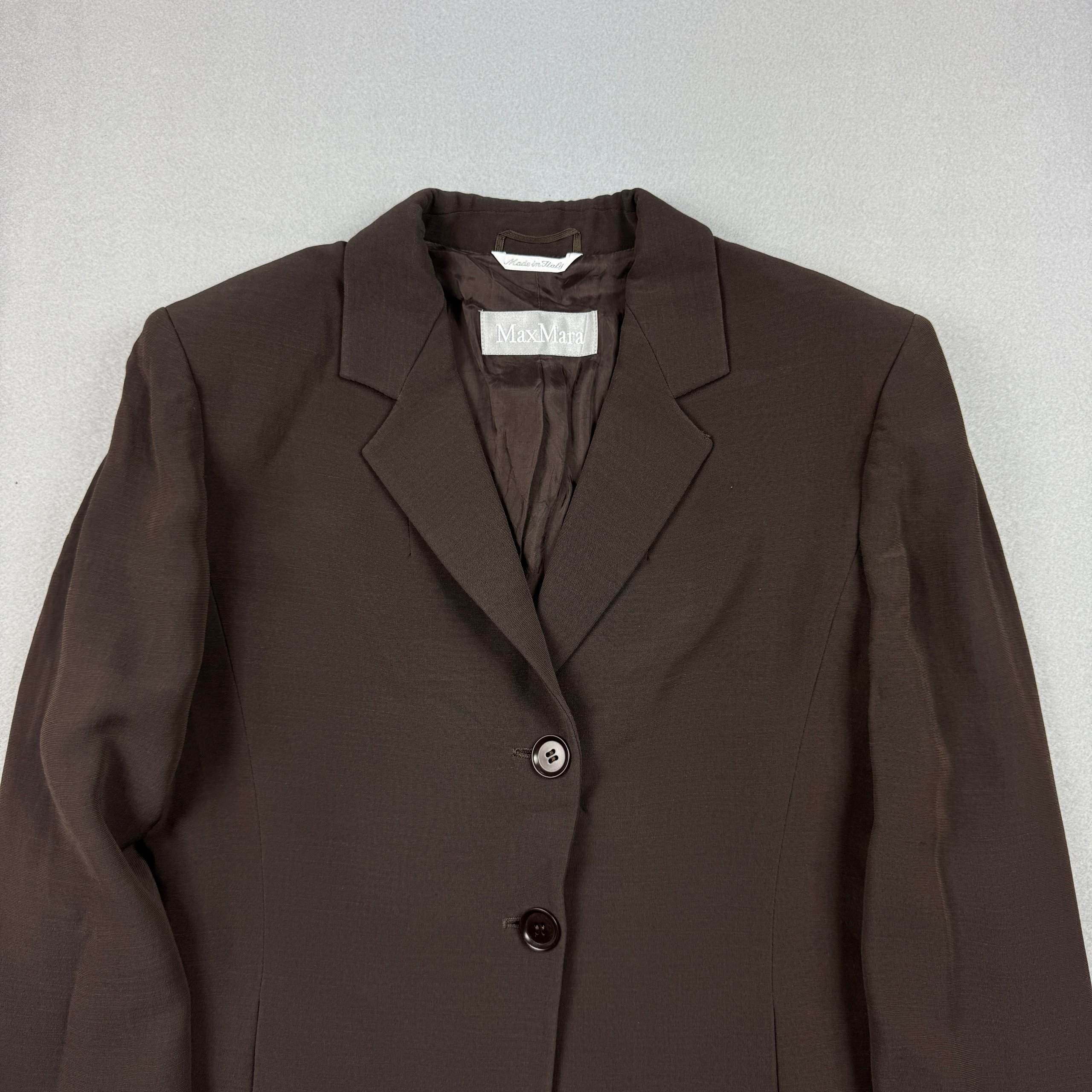 Women`s Max Mara Brown Slim Fit Blazer Jacket Size M image 4