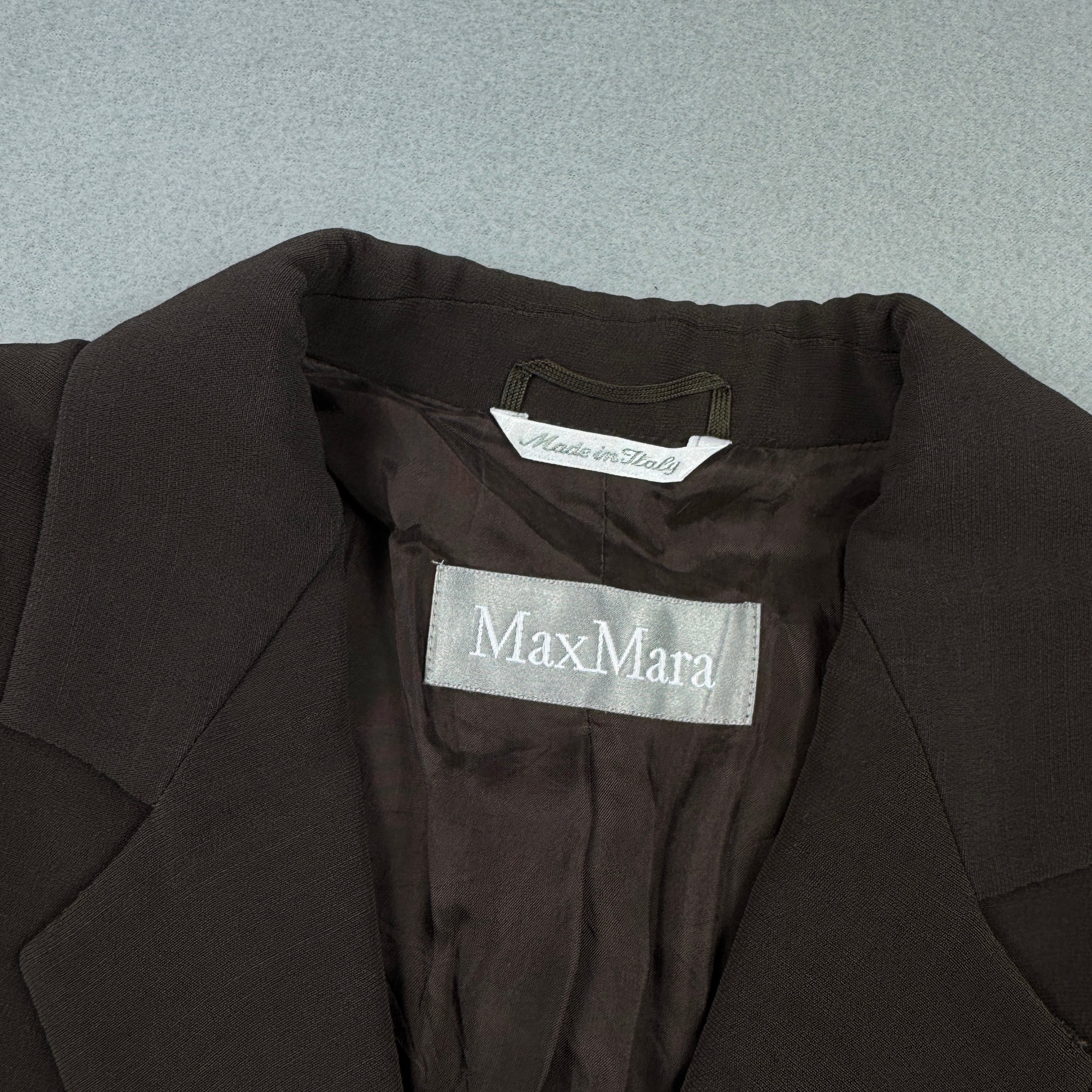 Women`s Max Mara Brown Slim Fit Blazer Jacket Size M image 8