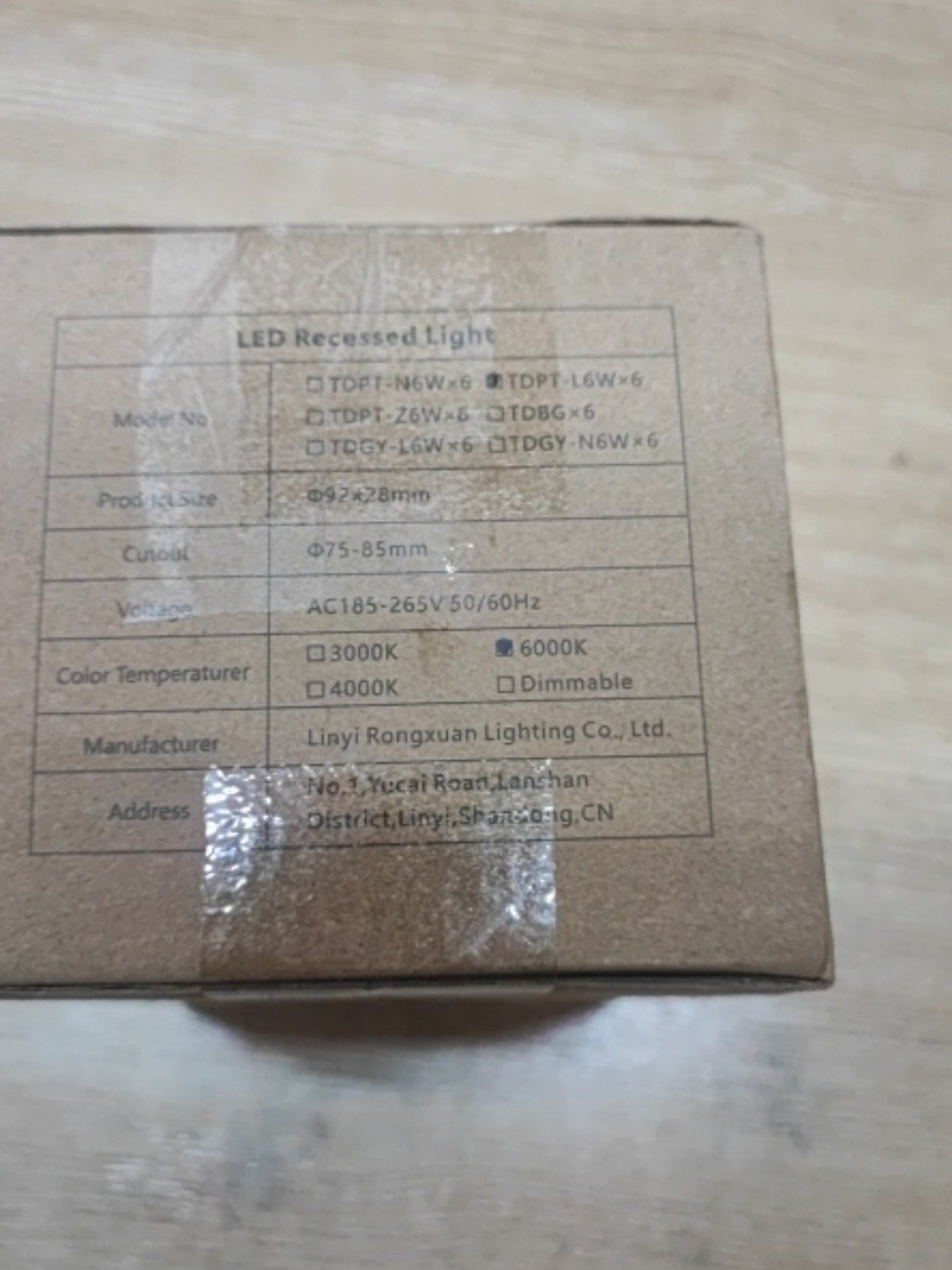 6x TDPT LED Recessed Downlight 6W 6000K White image 5