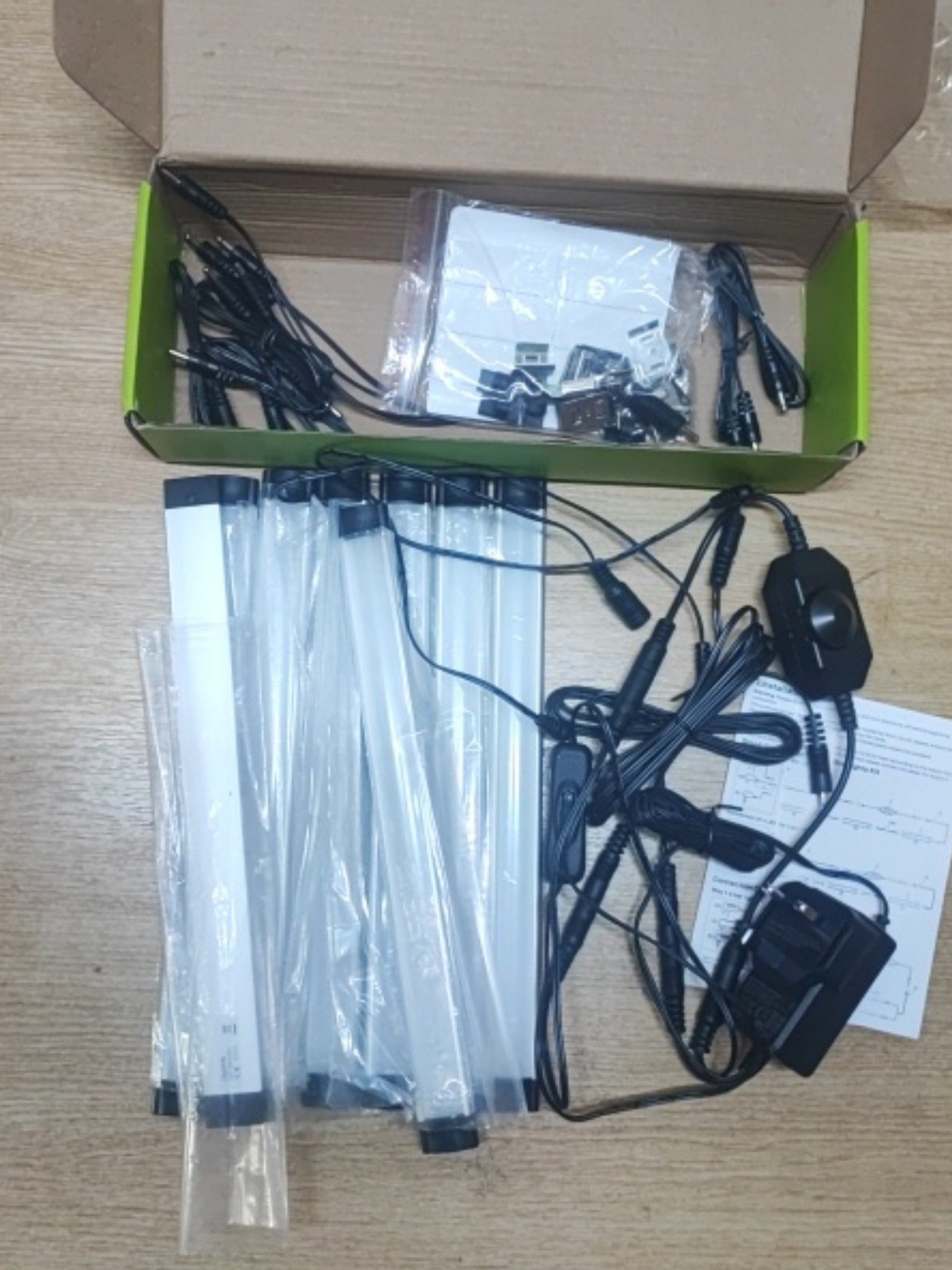 Unbranded White 8 LED Light Bars with Power Adapters and Connectors