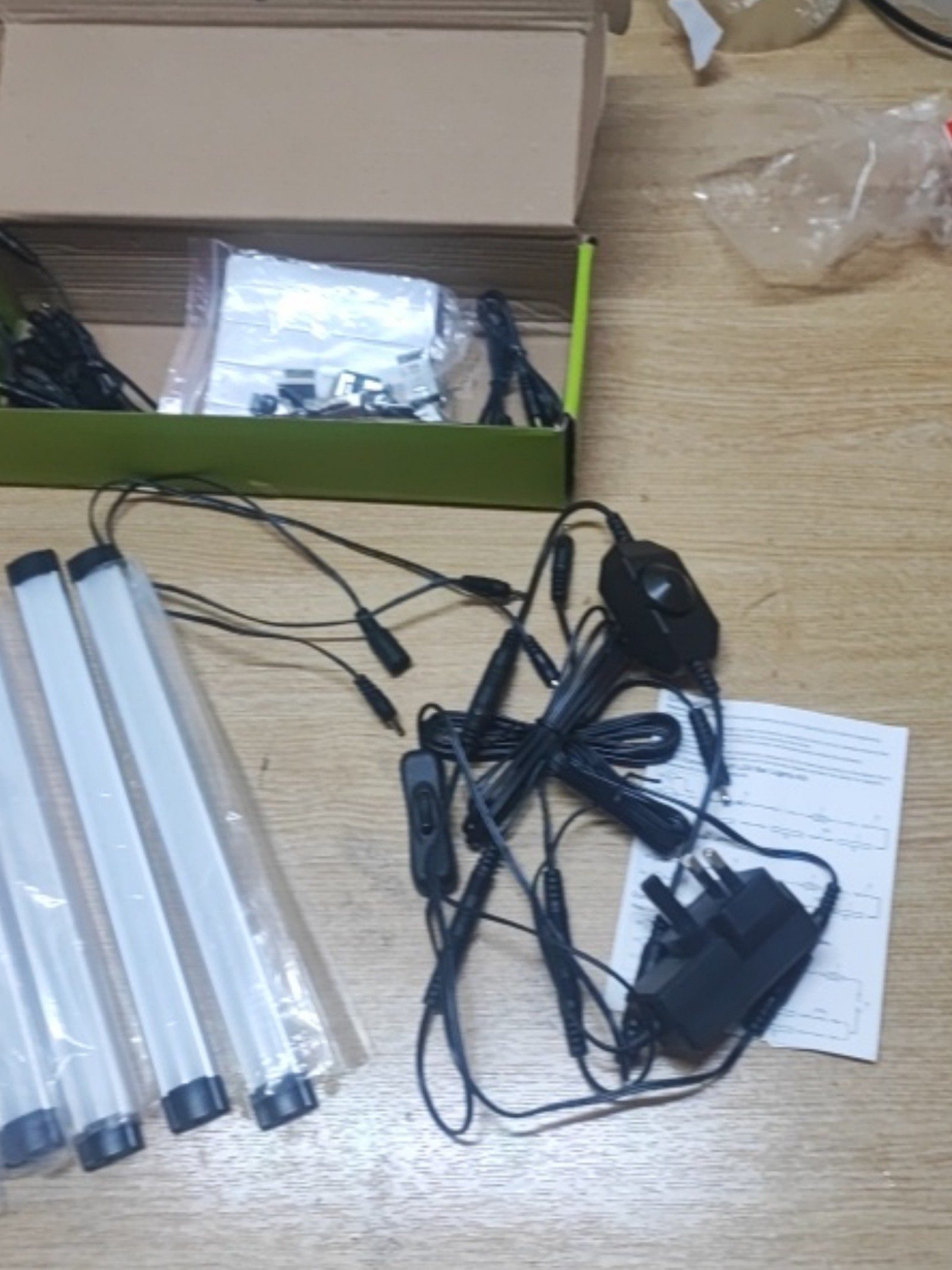 Unbranded White 8 LED Light Bars with Power Adapters and Connectors image 3
