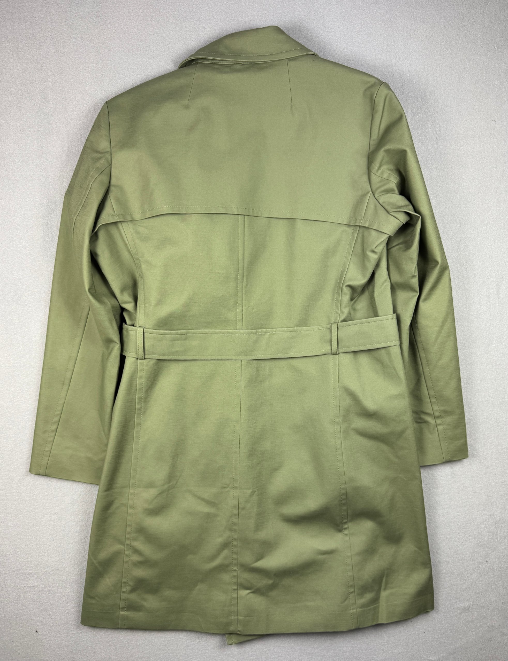 Women`s Hugo Boss Makaras-2 Green Double Breasted Belted Trench Coat Size M-L image 2