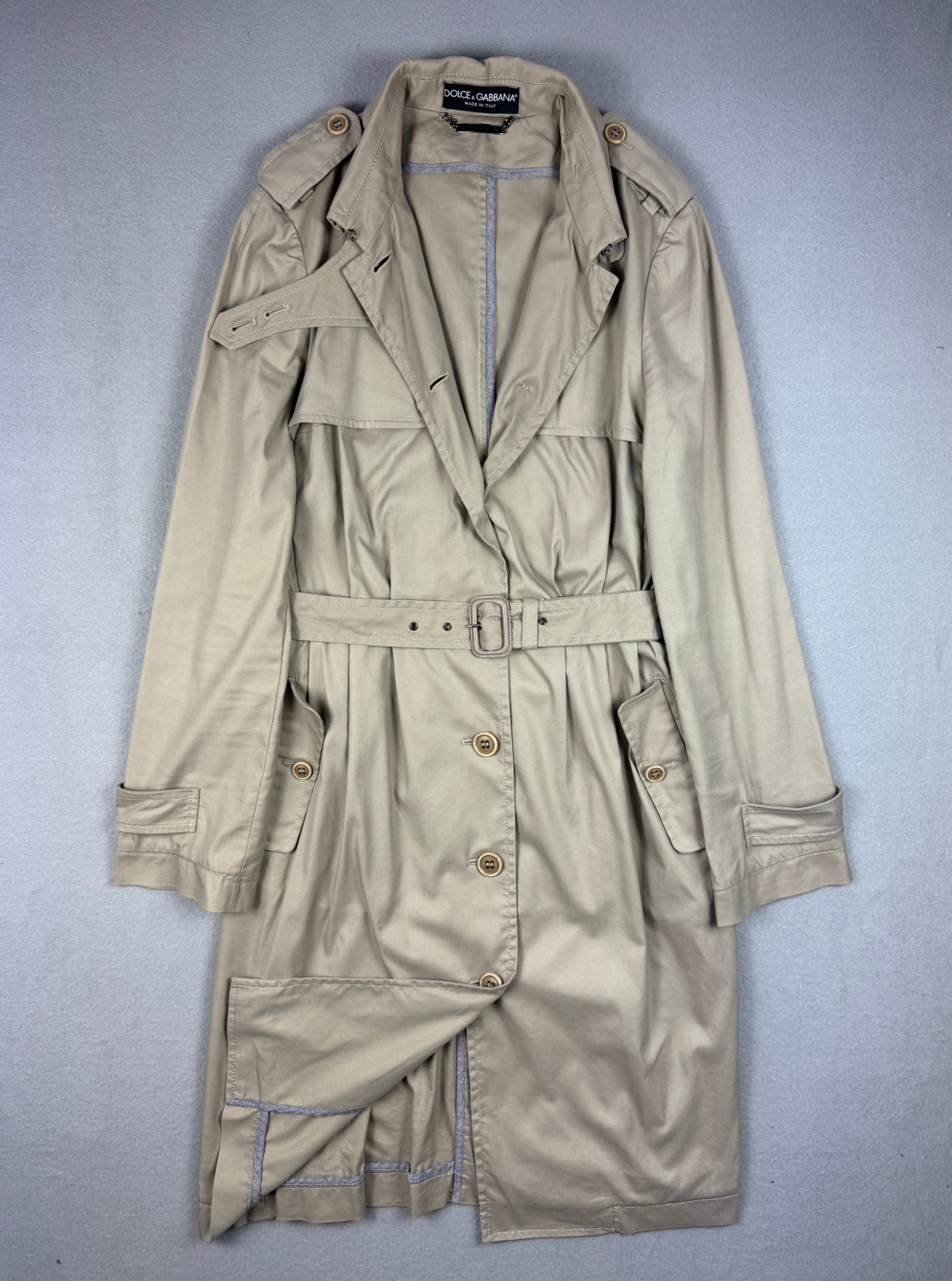Women`s Dolce & Gabbana Beige Belted Trench Coat Vintage Size S-M / 38