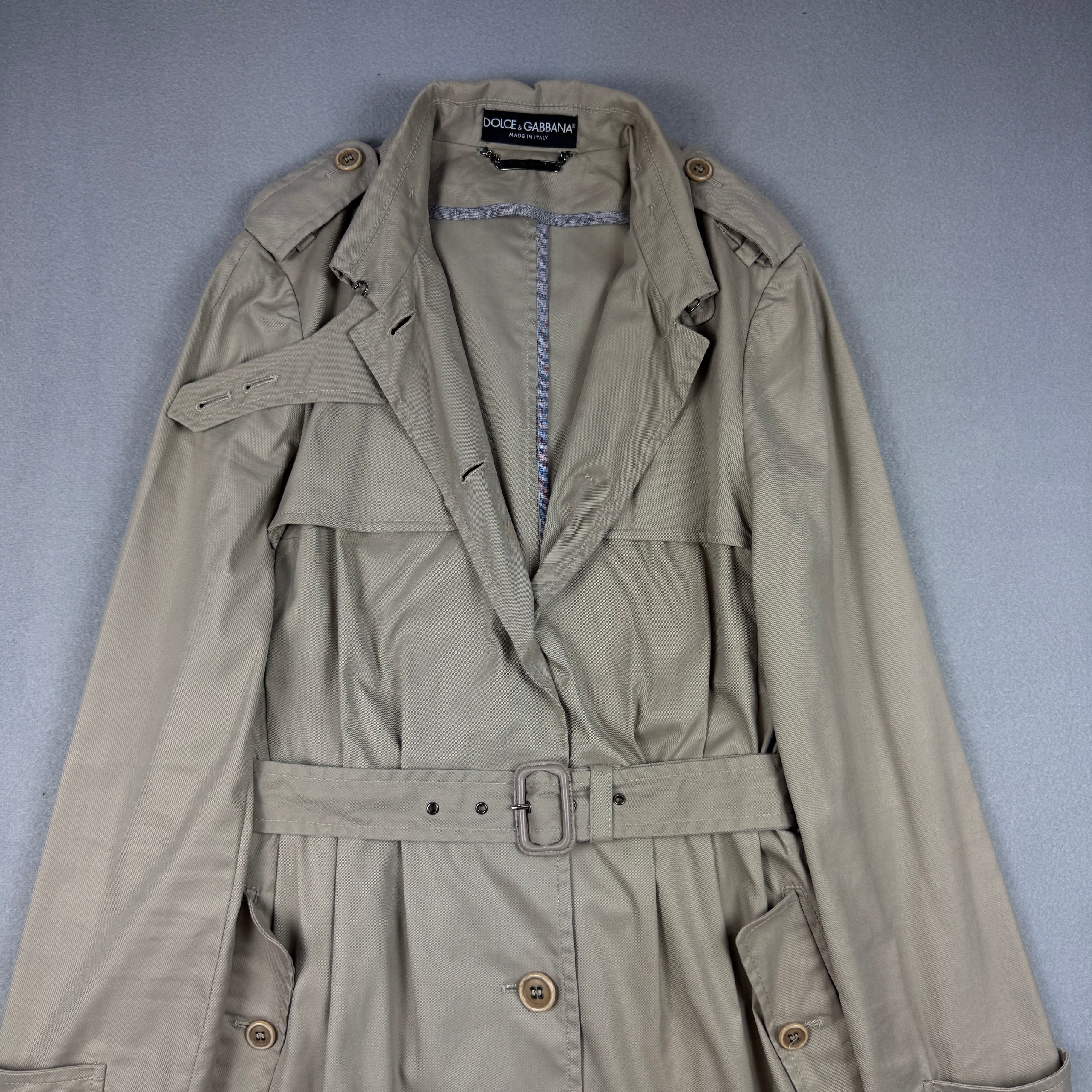 Women`s Dolce & Gabbana Beige Belted Trench Coat Vintage Size S-M / 38 image 3