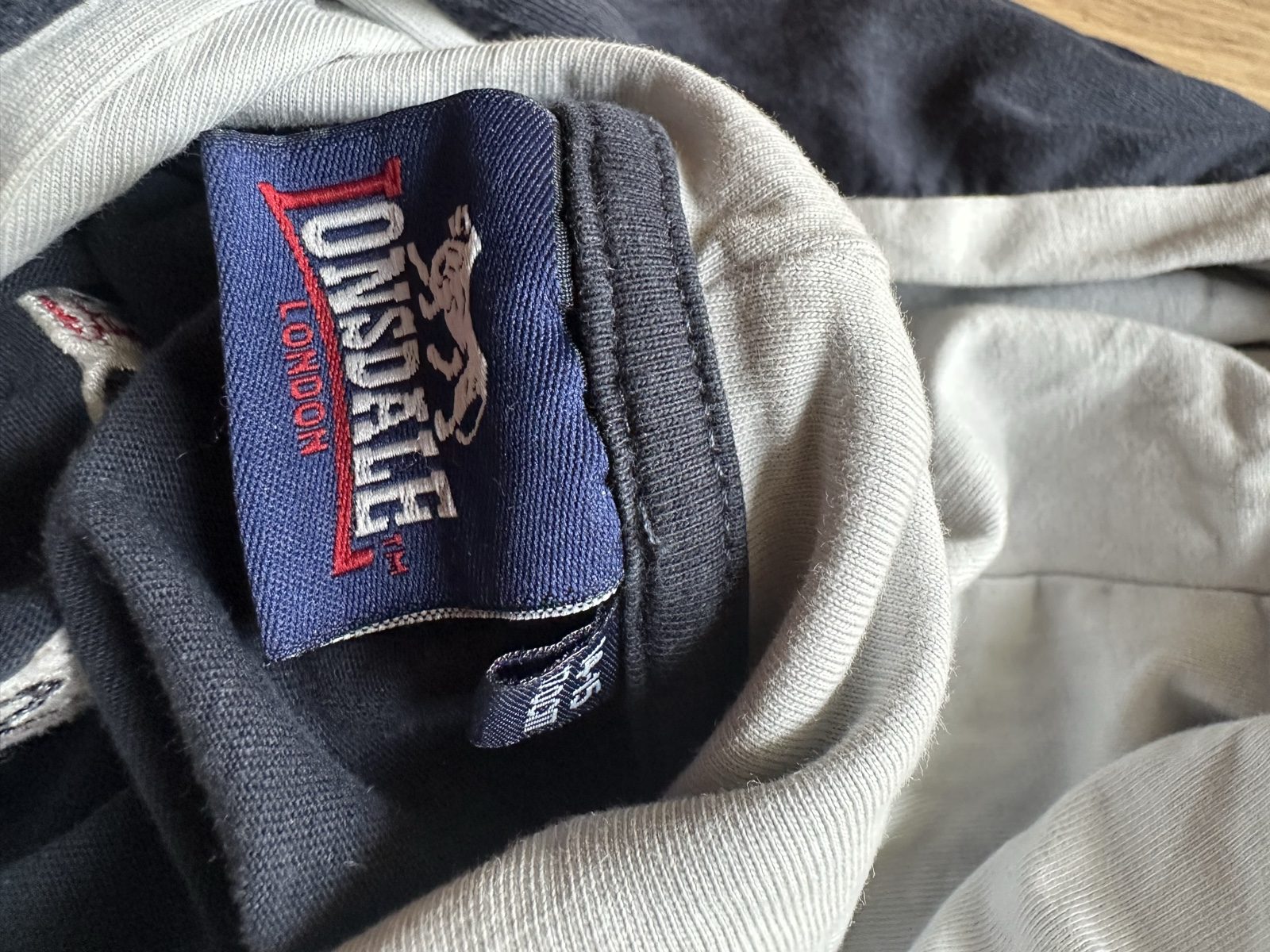 Lonsdale Black & Beige Hooded Long Sleeve Cotton Top image 7
