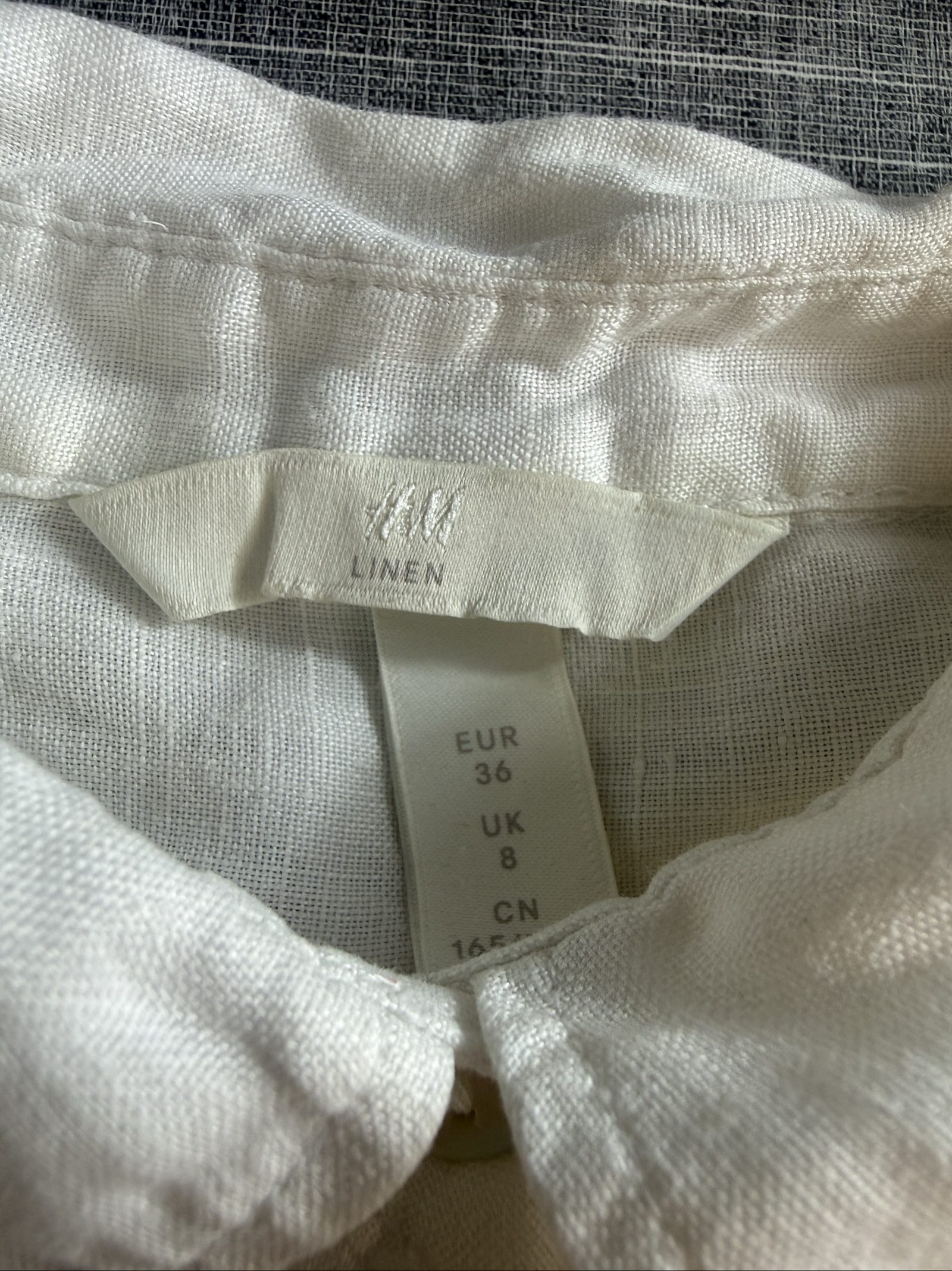 H&M Women’s Linen Shirt UK 8 White Long Sleeve Buttoned image 5