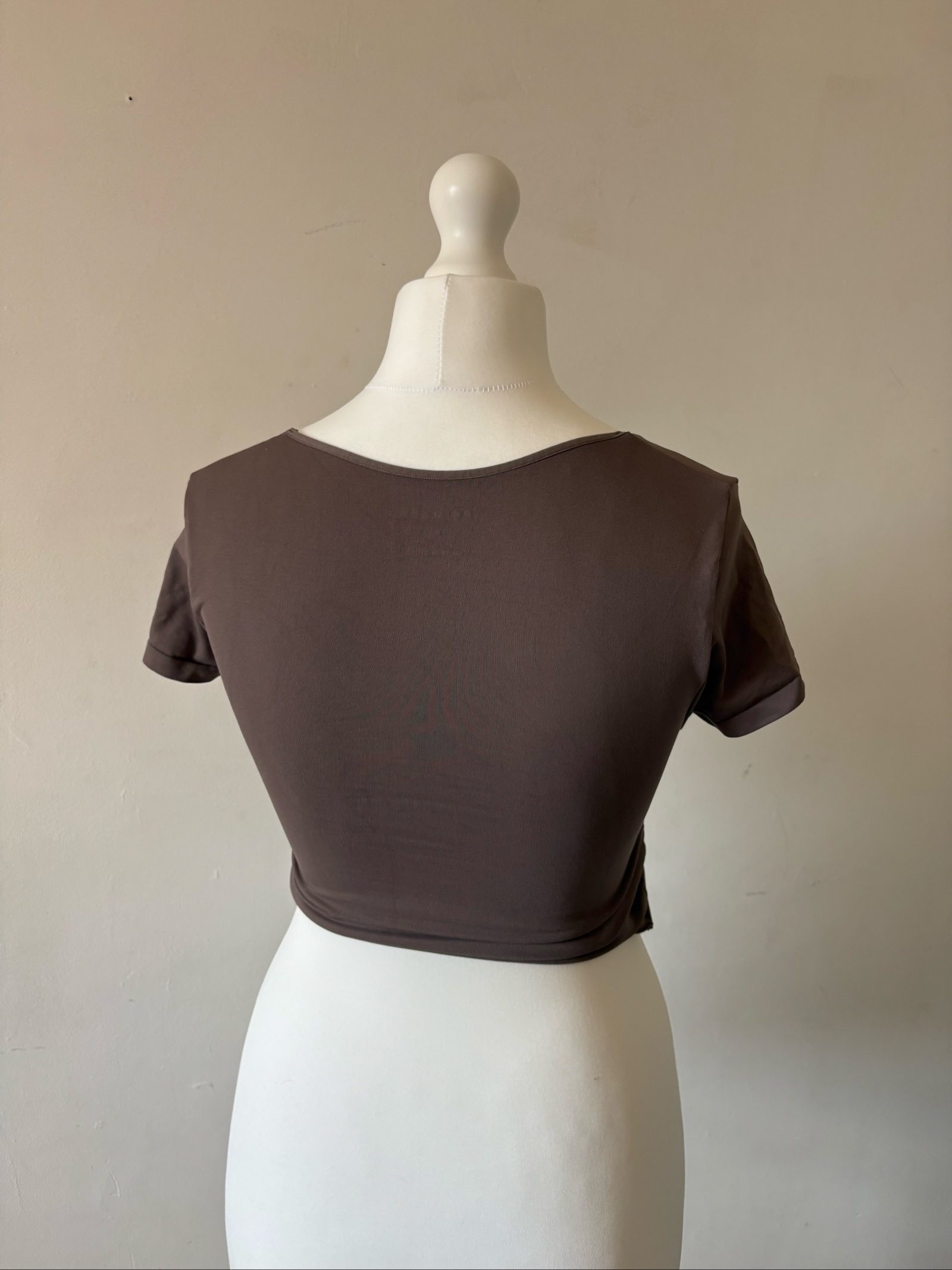 Primark Women's Brown Cropped Short Sleeve Top Medium image 2
