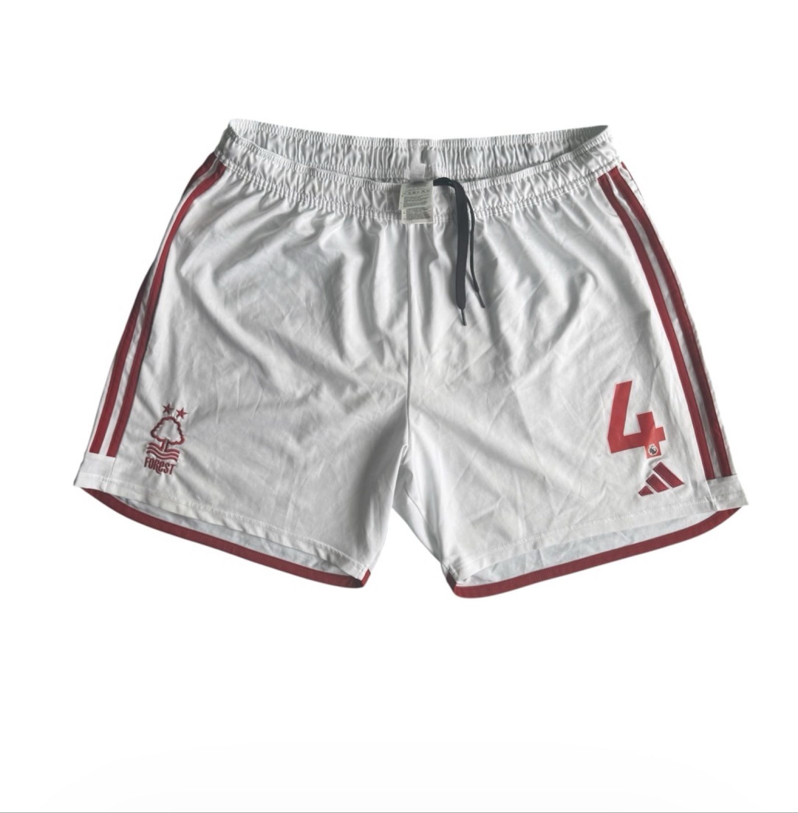 Adidas White & Red Nottingham Forest Football Shorts Medium Polyester