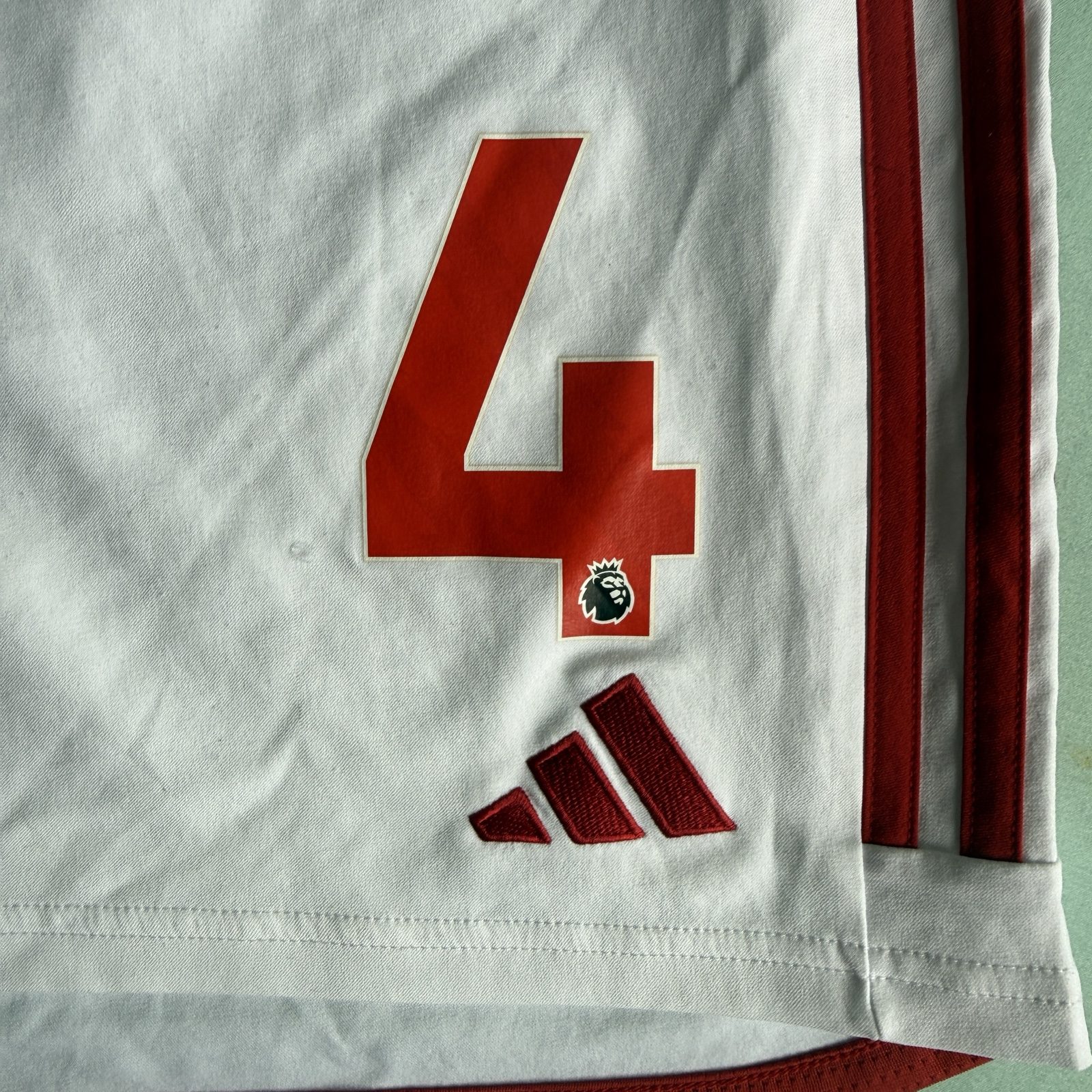 Adidas White & Red Nottingham Forest Football Shorts Medium Polyester image 9