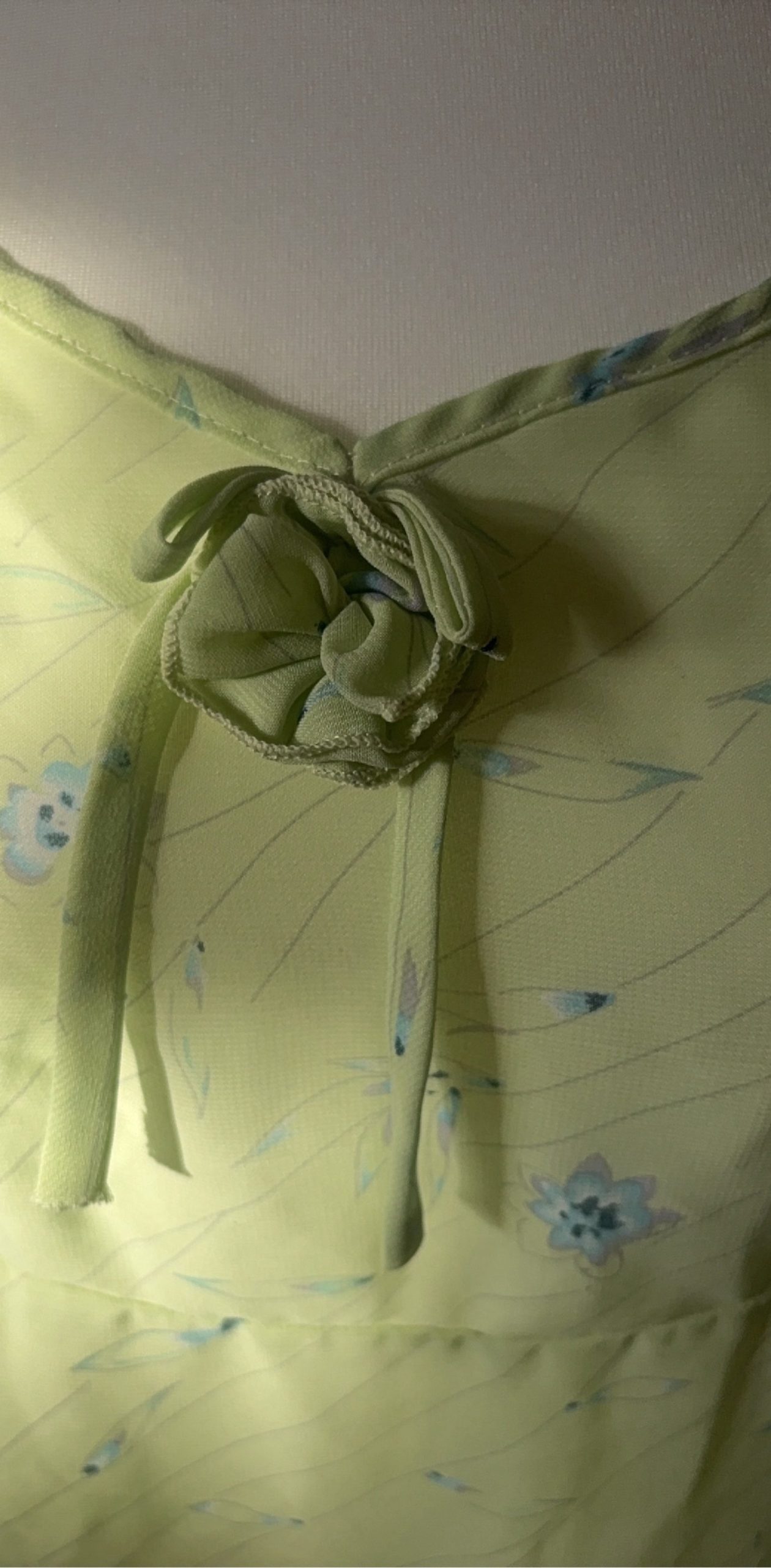 Vintage Pale Green Floral Spaghetti Strap Camisole Top Medium image 3