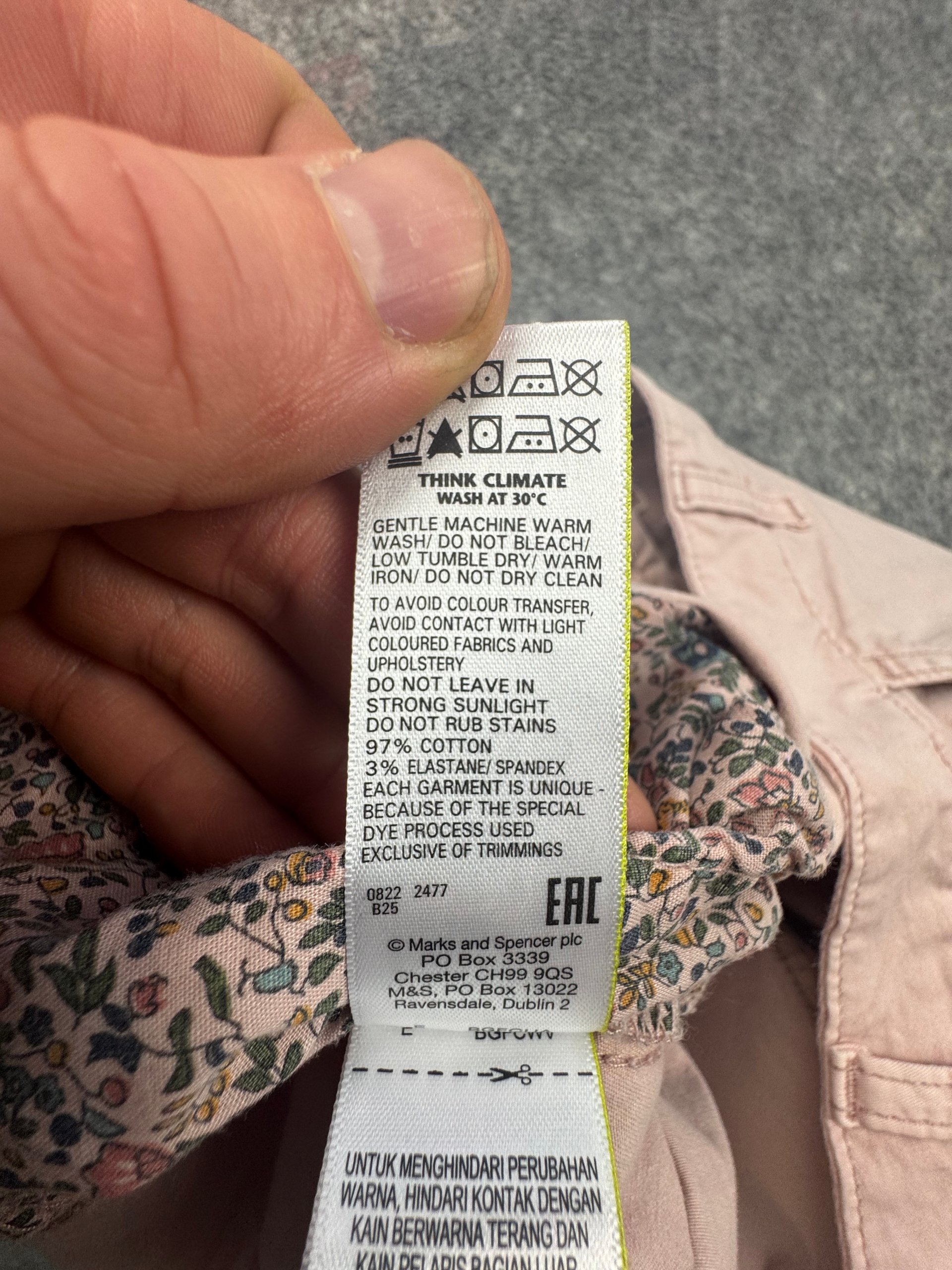 M&S Dusted Pink Chino Shorts UK 12 Short Length image 7