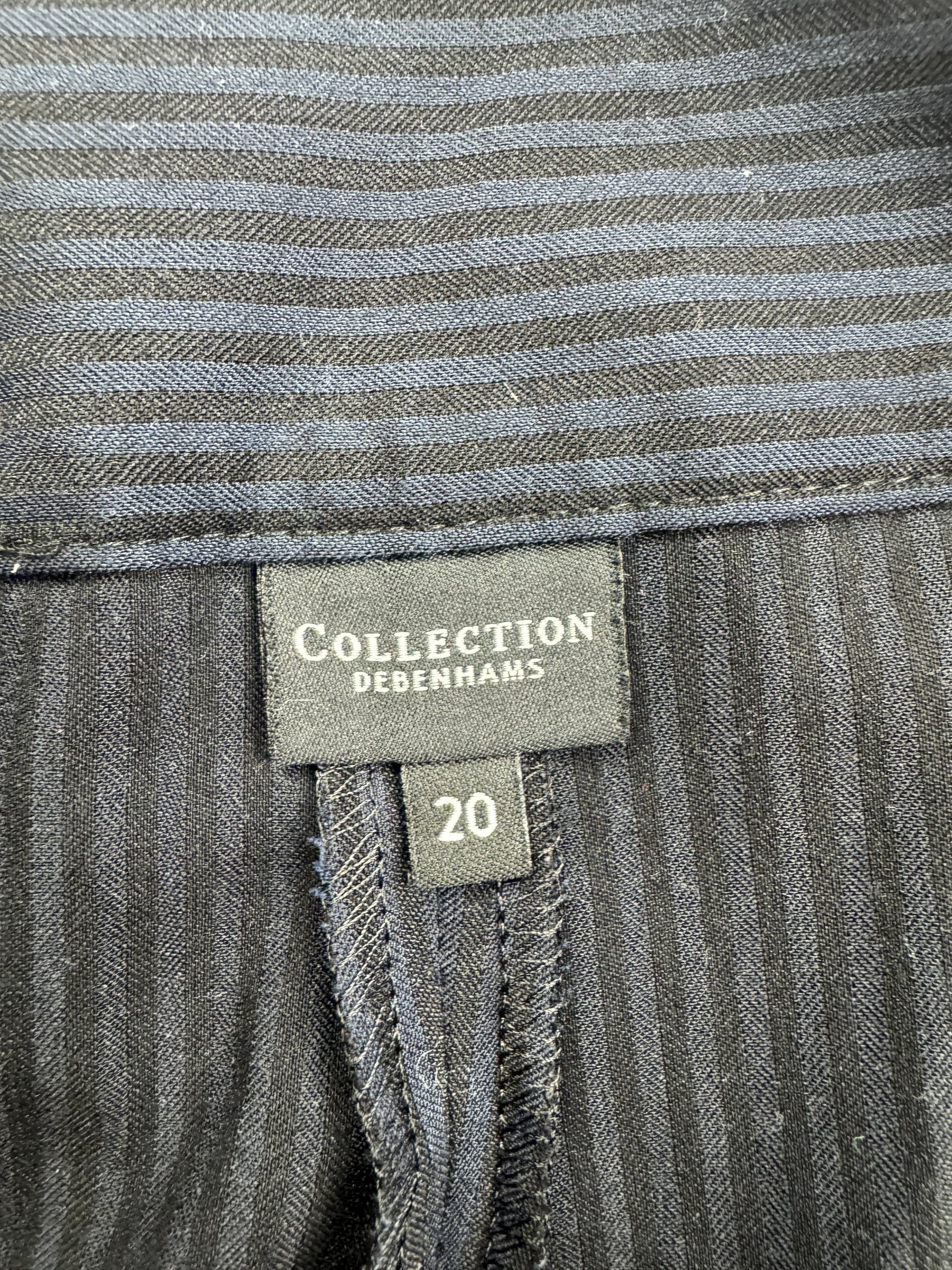 Debenhams Black Pinstripe Wide Leg Trousers UK 20 image 2