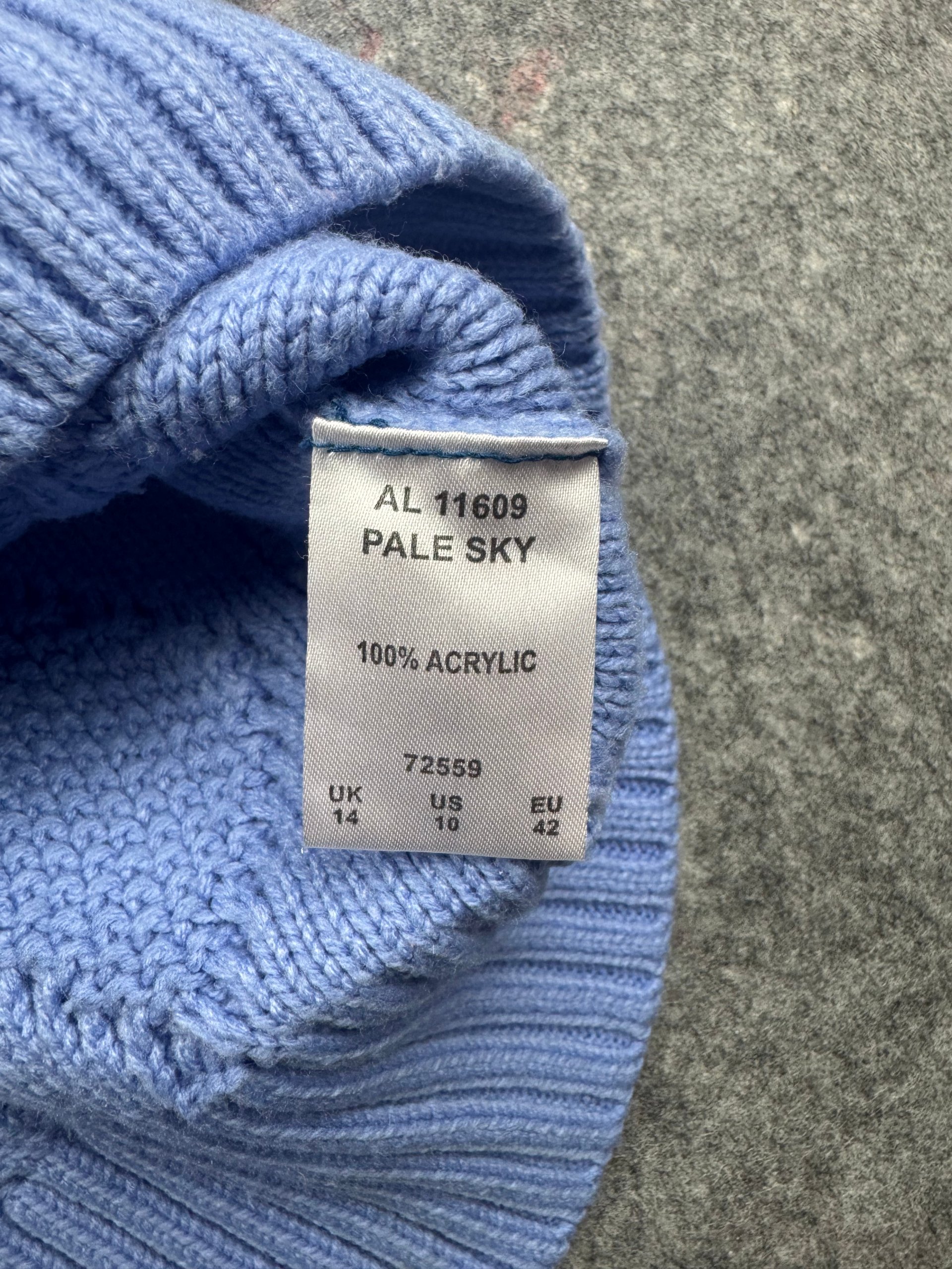 Cotton Traders Blue Fair Isle Cable Knit Jumper Women’s UK 14 image 7