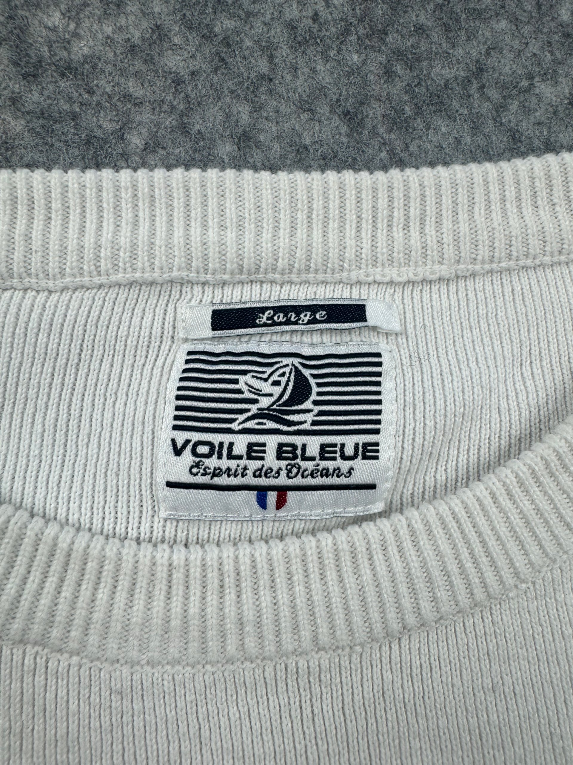 Voile Bleue White, Navy & Red Breton Stripe Sweater Large image 2