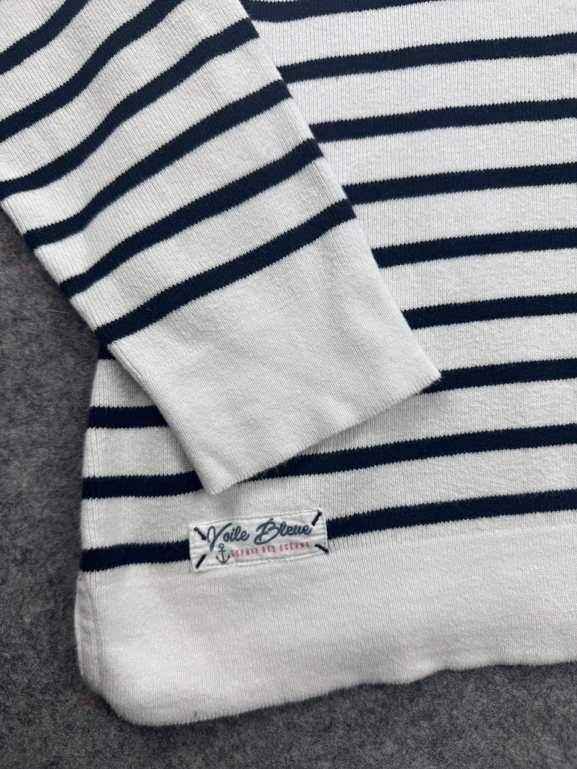 Voile Bleue White, Navy & Red Breton Stripe Sweater Large image 4