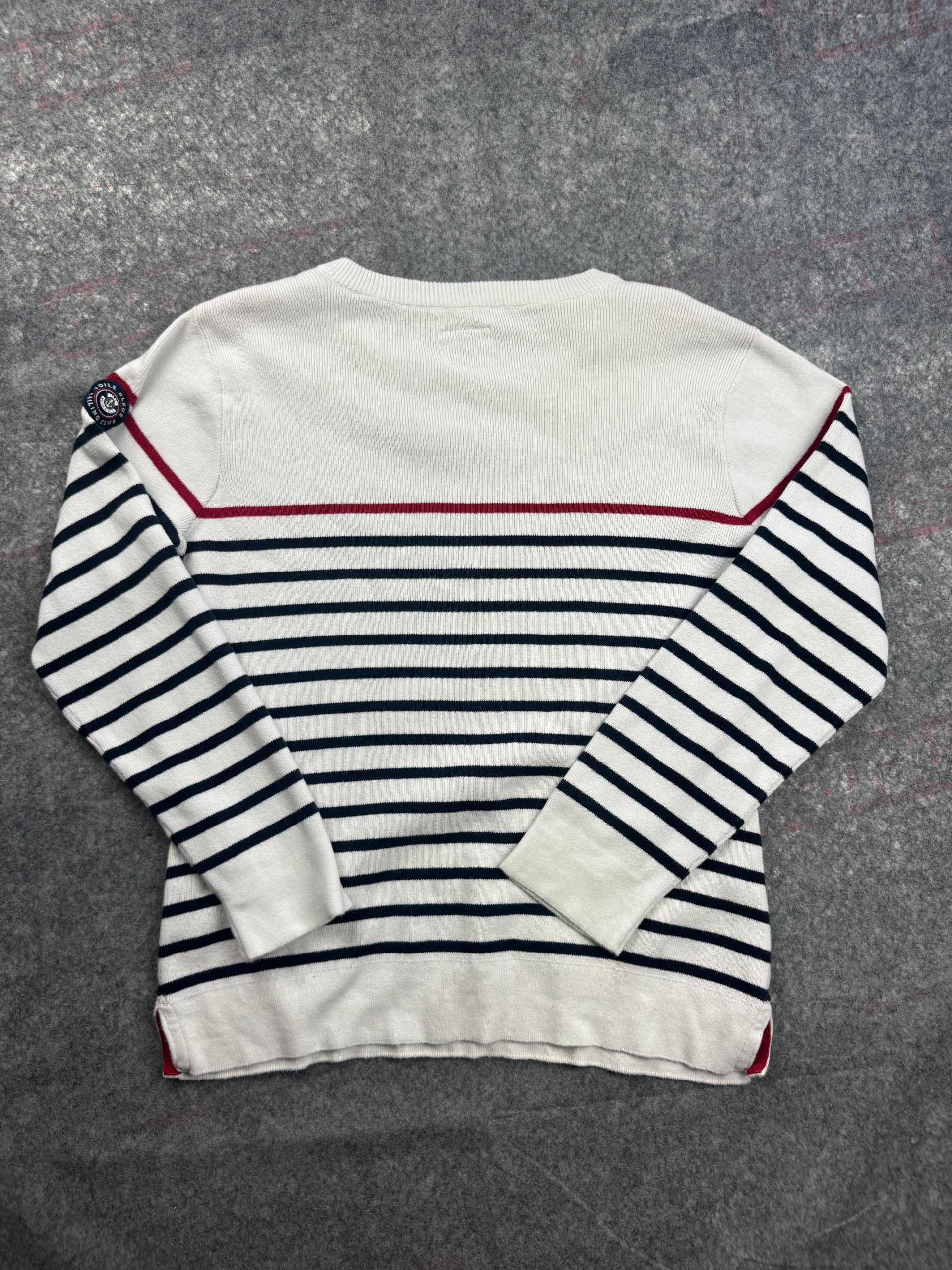 Voile Bleue White, Navy & Red Breton Stripe Sweater Large image 8
