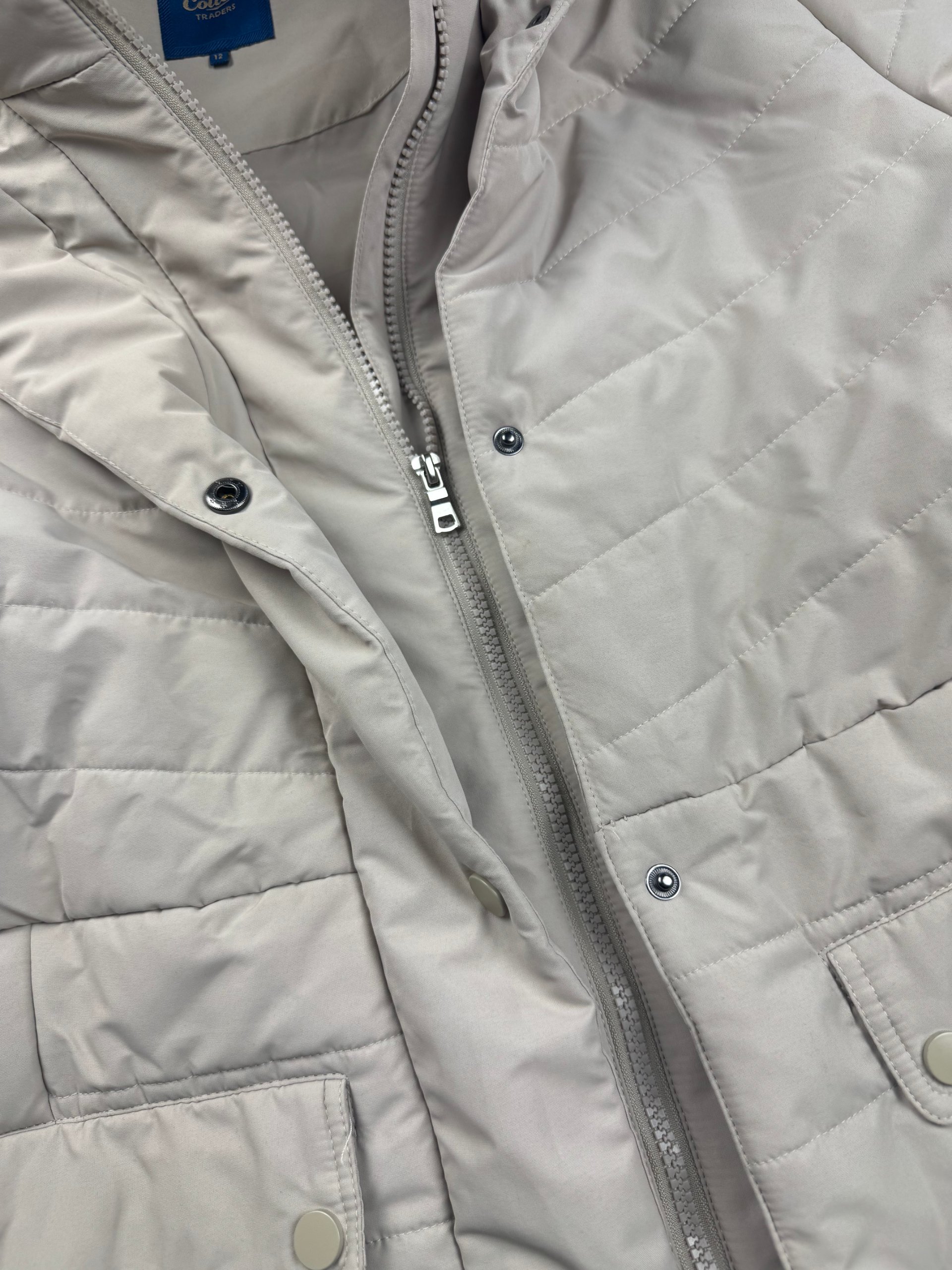 Cotton Traders Stone Padded Hooded Coat UK 12 Quilted Parka image 3