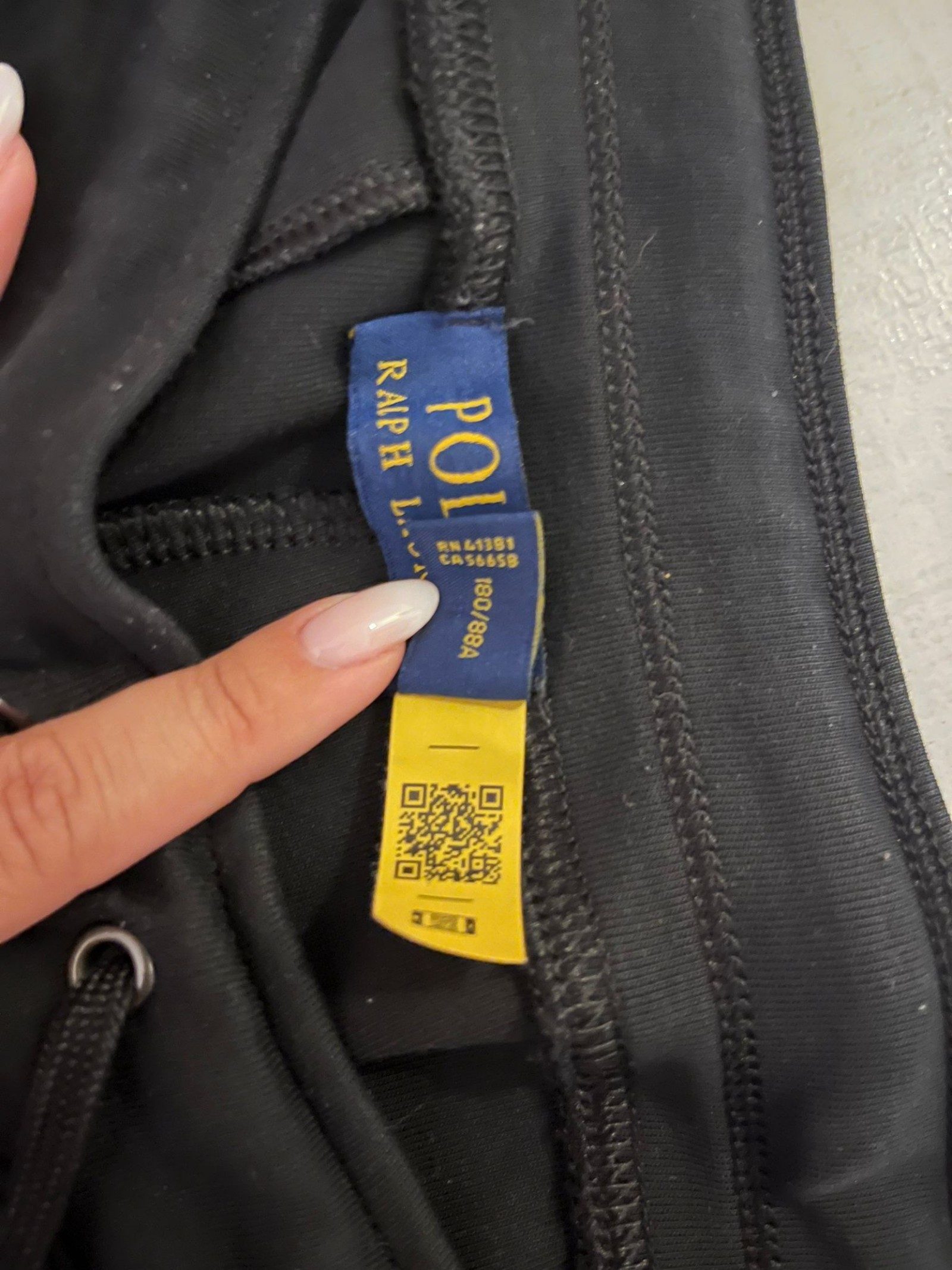Polo Ralph Lauren Black Cotton Joggers Large Original QRcode image 4