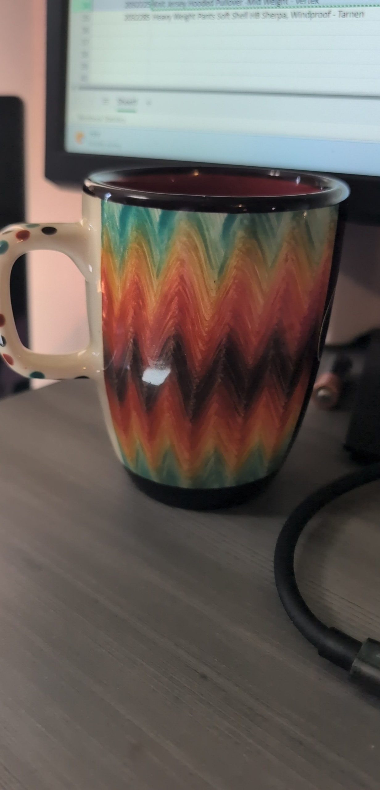 Multi Colour Patterned Ceramic Coffee Mug