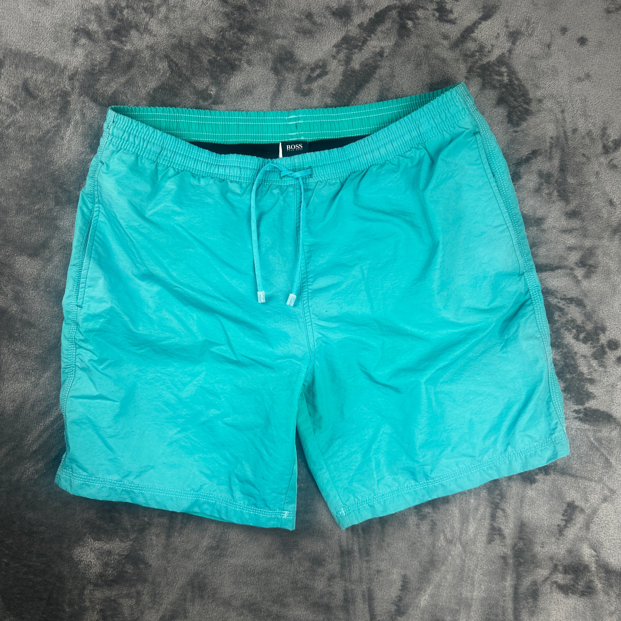 Hugo Boss Men's Turquoise Swim Shorts Drawstring Waist Size M