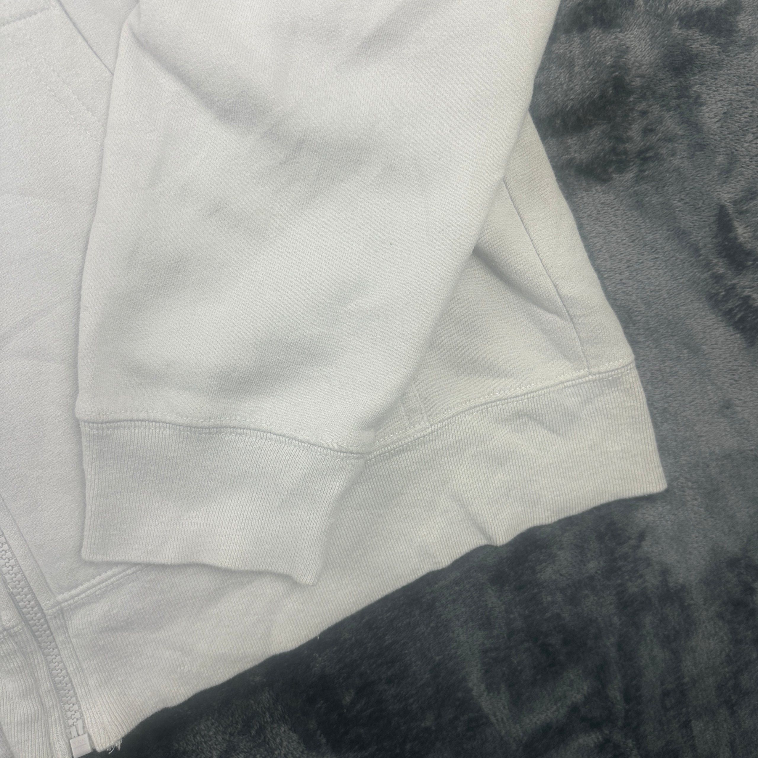 The North Face White Full Zip Hoodie Green Logo TNF Size M image 5
