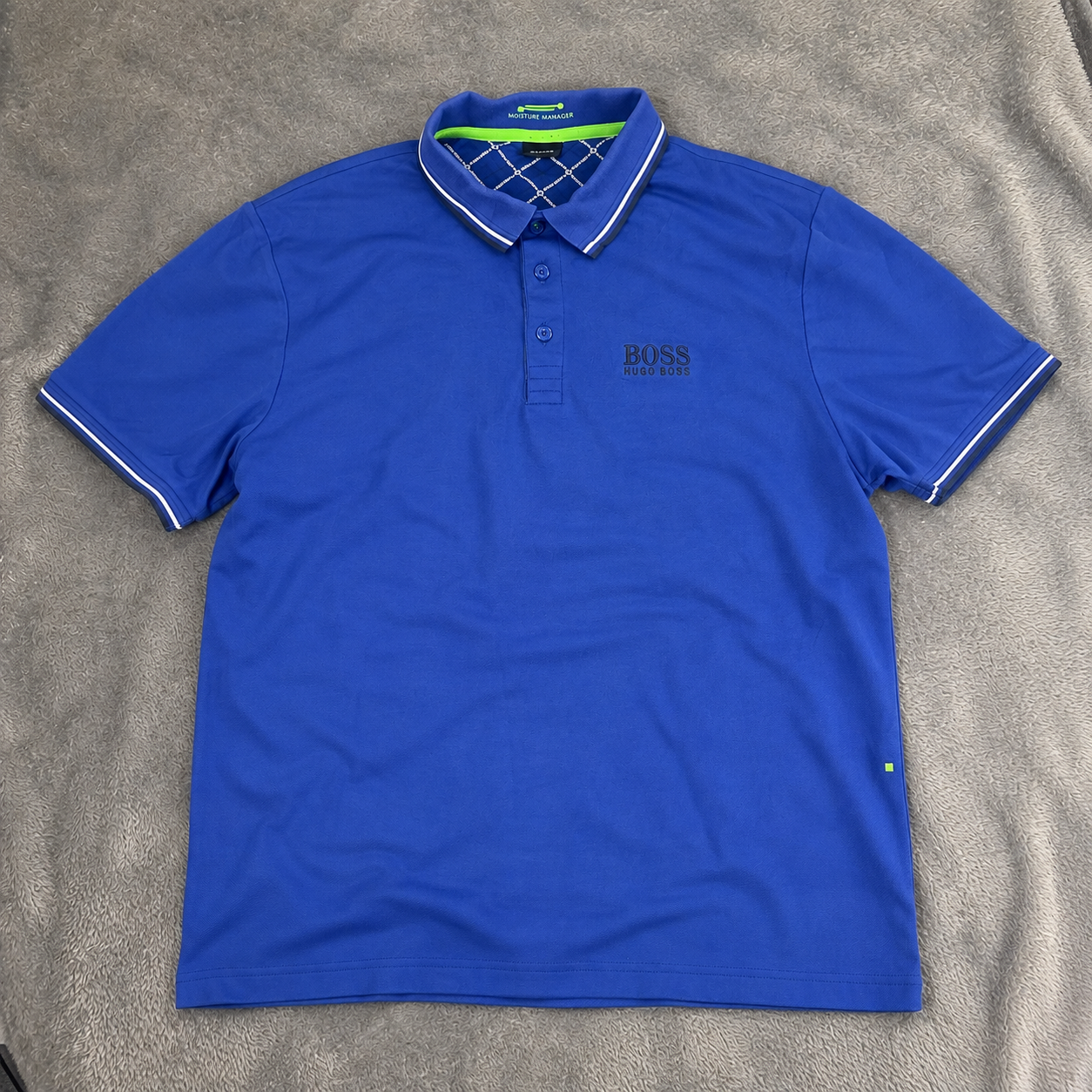 Hugo Boss Green Moisture Manager Polo Shirt Blue Men's M