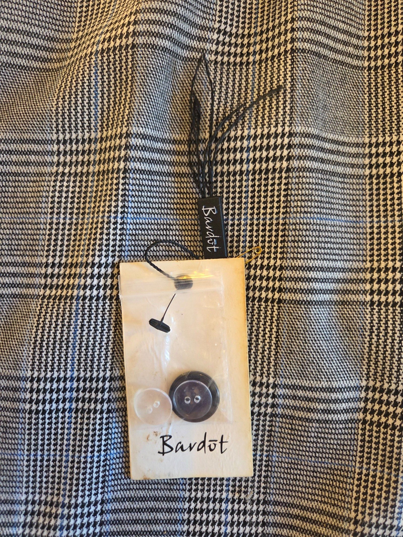 Bardot Women's Grey Checked Off-Shoulder Pencil Dress UK 10 image 7